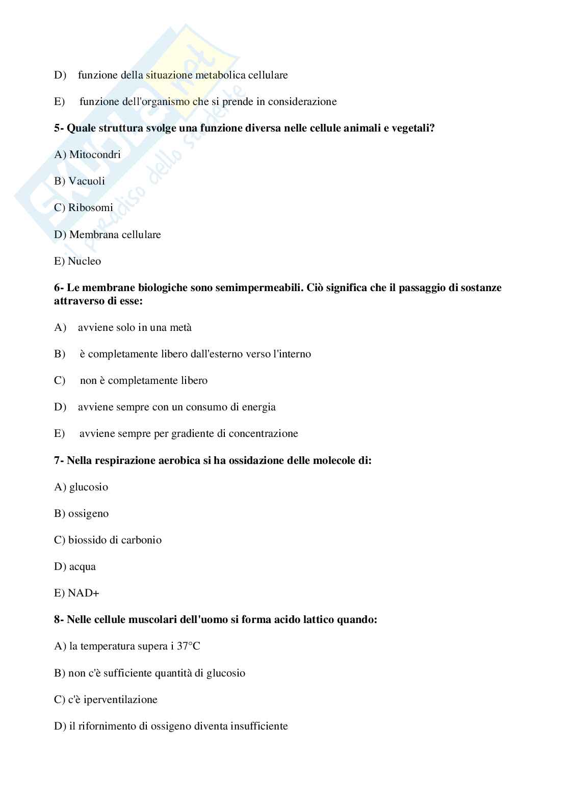 1999 Medicina: test di ammissione Pag. 2