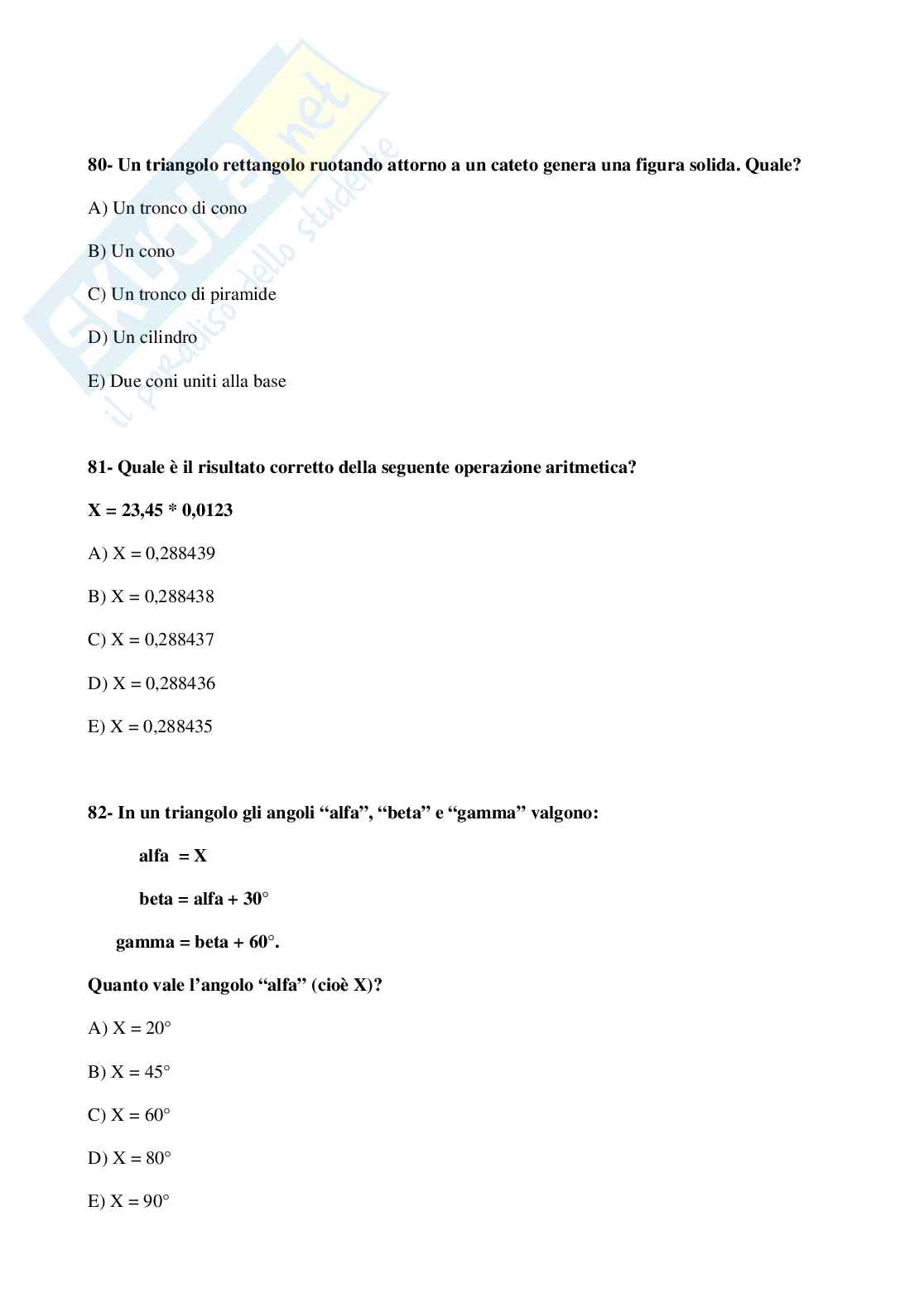 1999 Medicina: test di ammissione Pag. 26