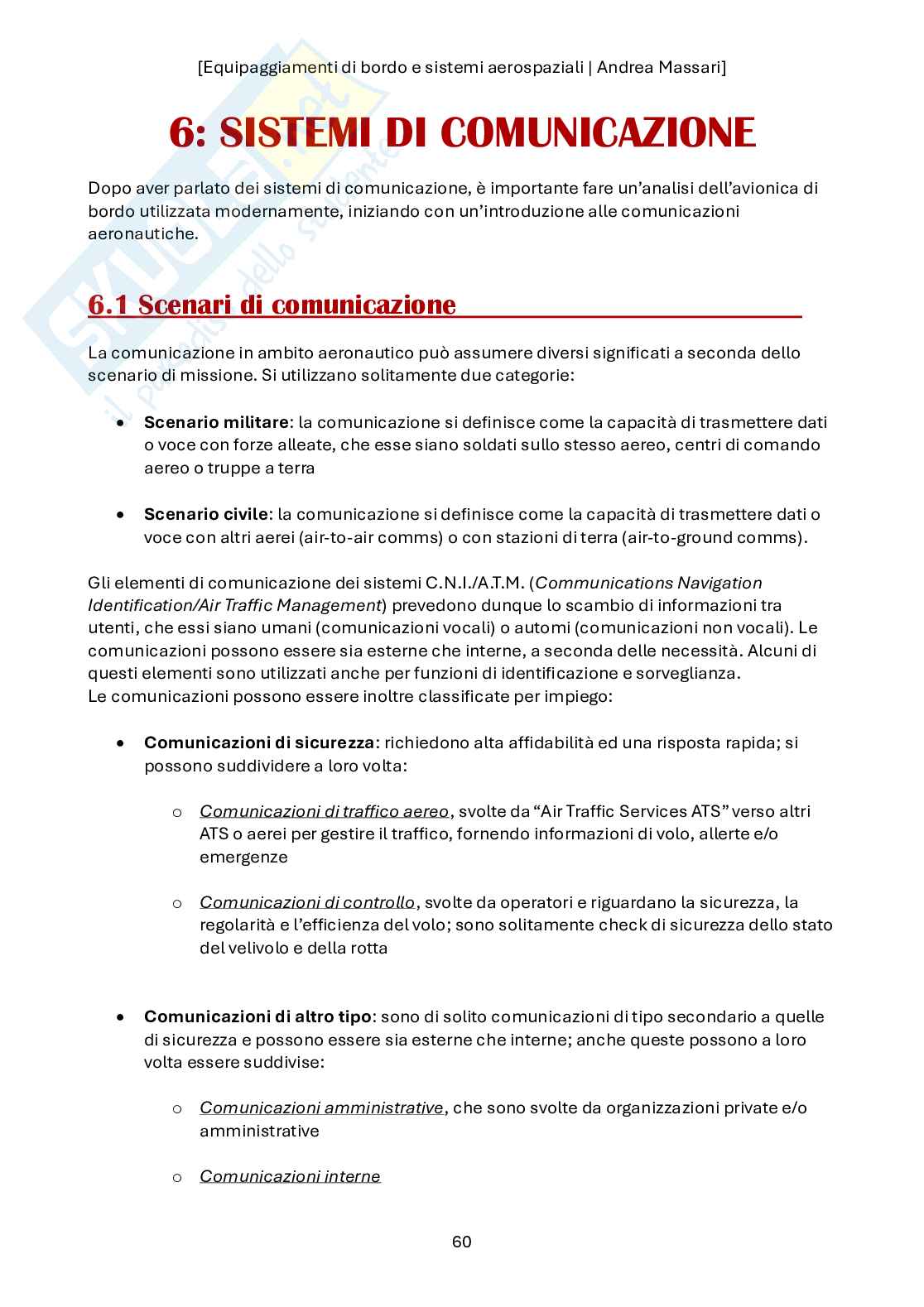 Equipaggiamenti di bordo e sistemi avionici, 2025/2026 Pag. 61