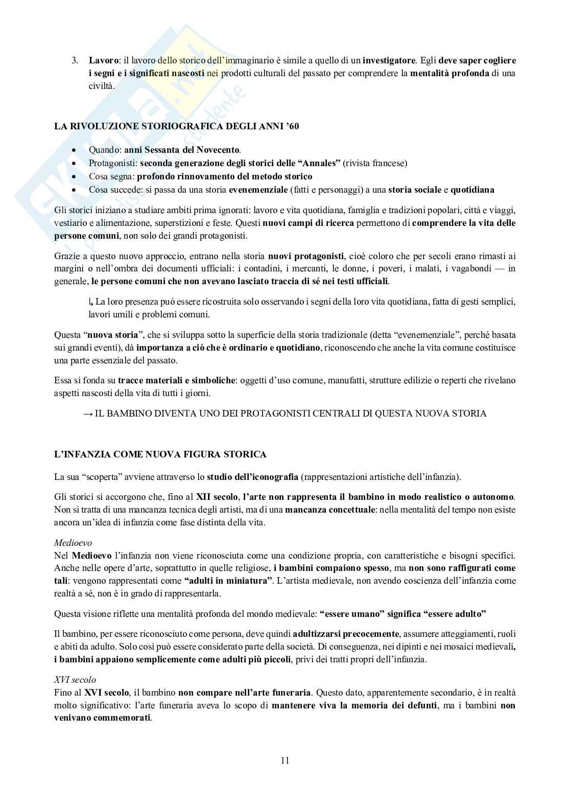 Riassunto esame Pedagogia dell'infanzia, dell'adolescenza e diritti del bambino, Prof. Rizzo Faustino, libro consigliato Pedagogia e diritti dei bambini, Macinai Pag. 11