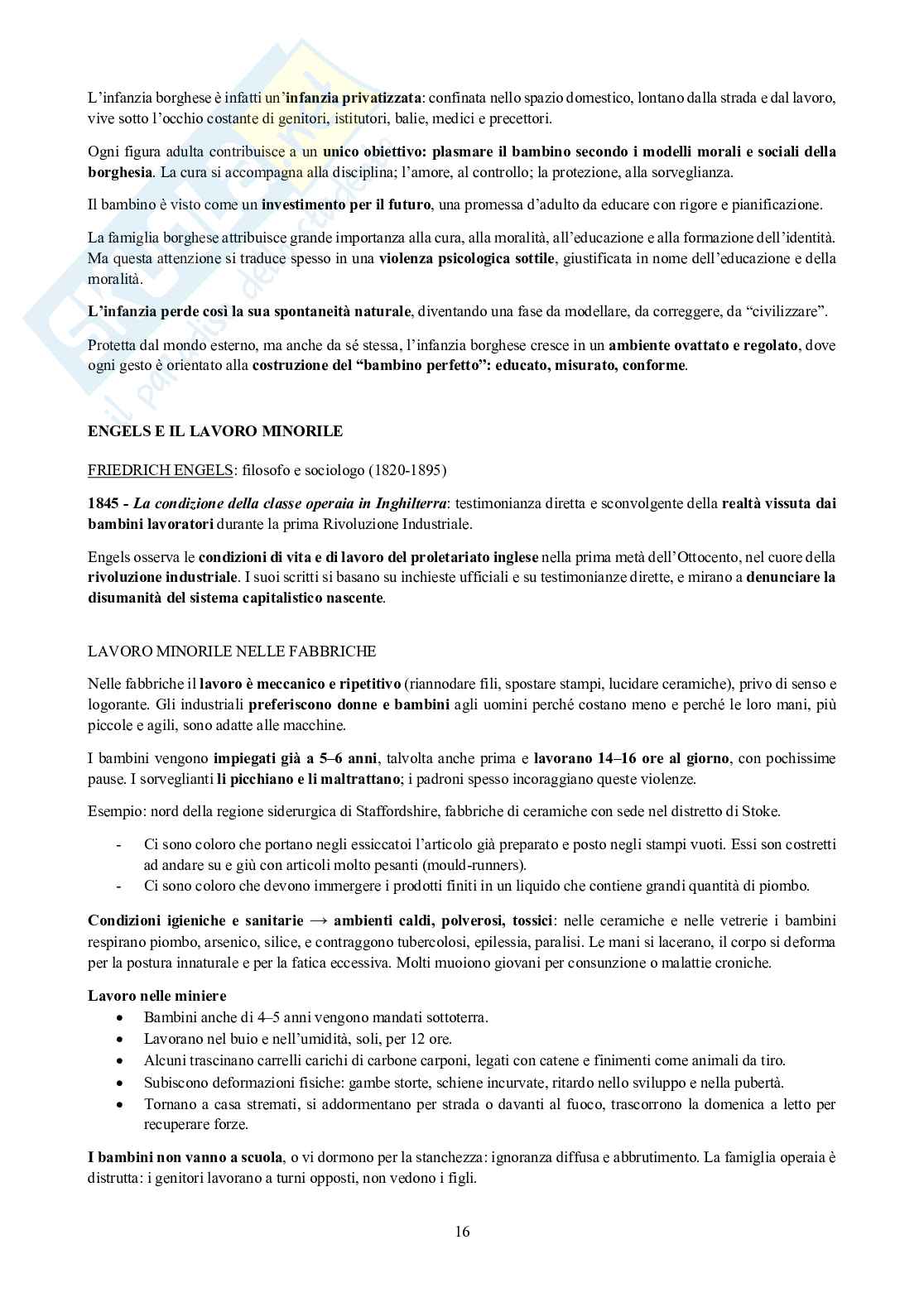 Riassunto esame Pedagogia dell'infanzia, dell'adolescenza e diritti del bambino, Prof. Rizzo Faustino, libro consigliato Pedagogia e diritti dei bambini, Macinai Pag. 16