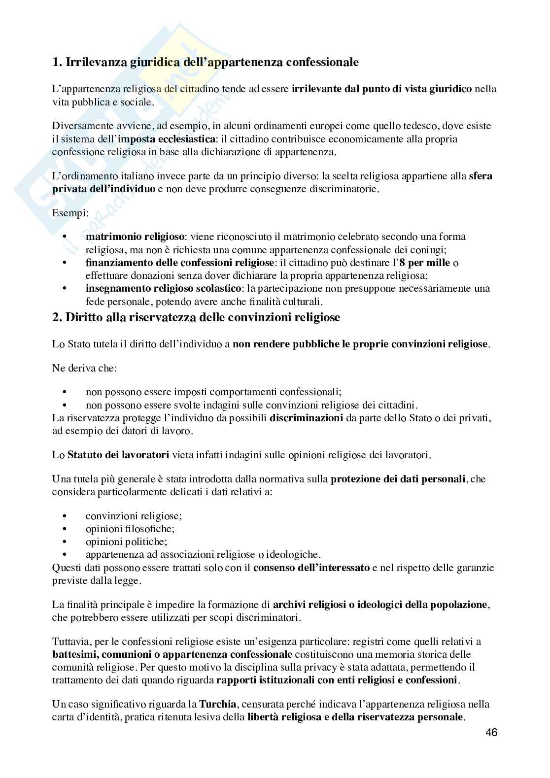  Diritto ecclesiastico - parte 1 Pag. 46