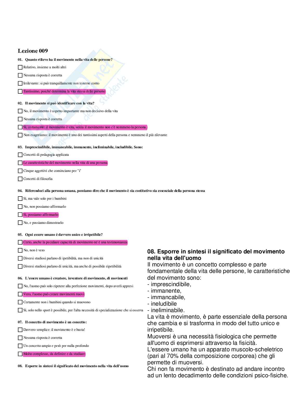 Paniere Completo di Medicina dello sport (2026) - Risposte multiple e aperte corrette Pag. 11