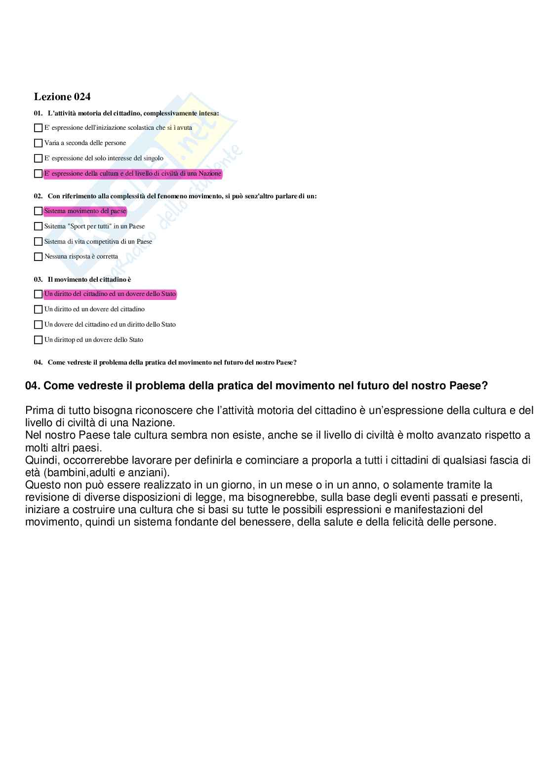 Paniere Completo di Medicina dello sport (2026) - Risposte multiple e aperte corrette Pag. 26
