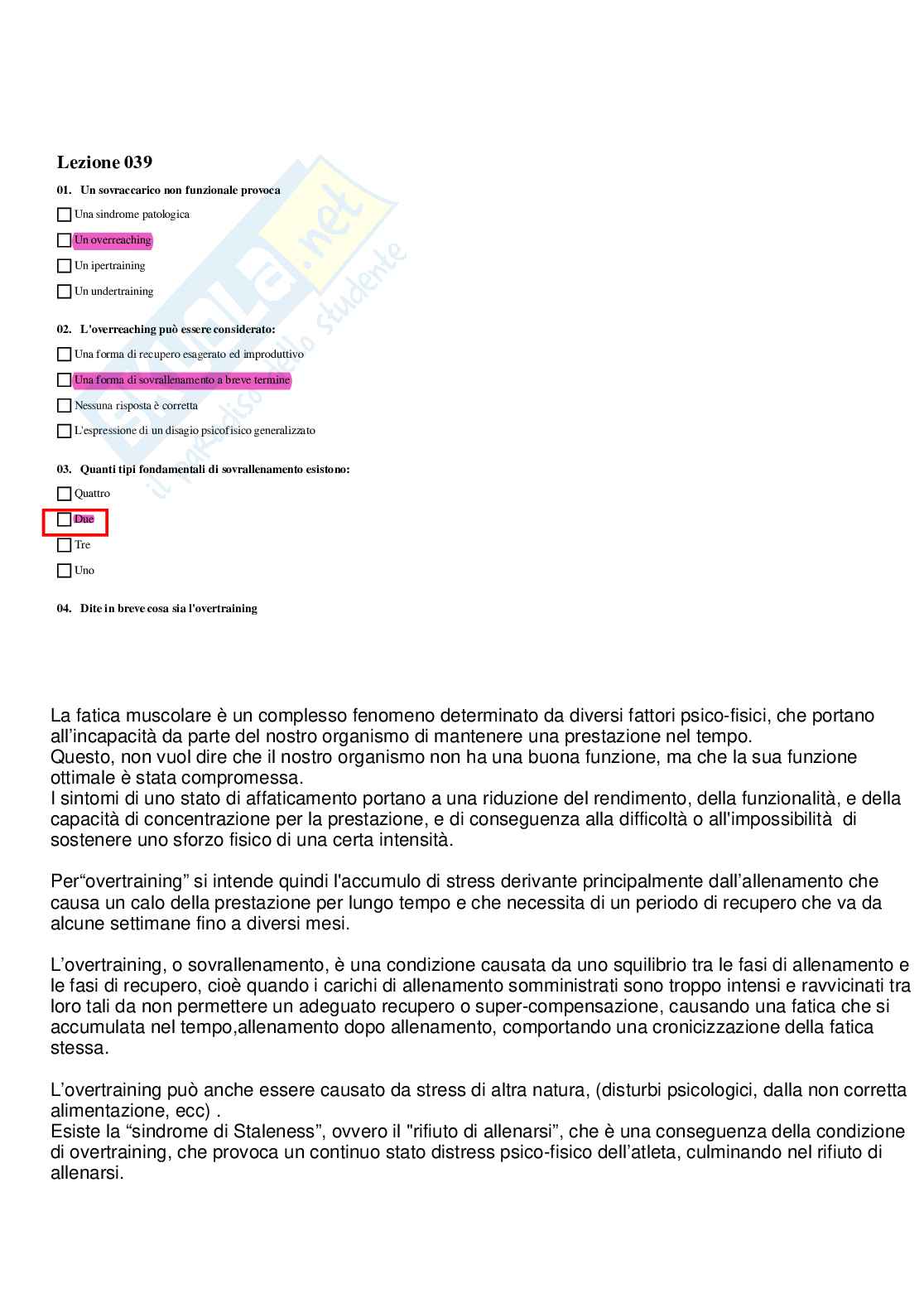 Paniere Completo di Medicina dello sport (2026) - Risposte multiple e aperte corrette Pag. 41