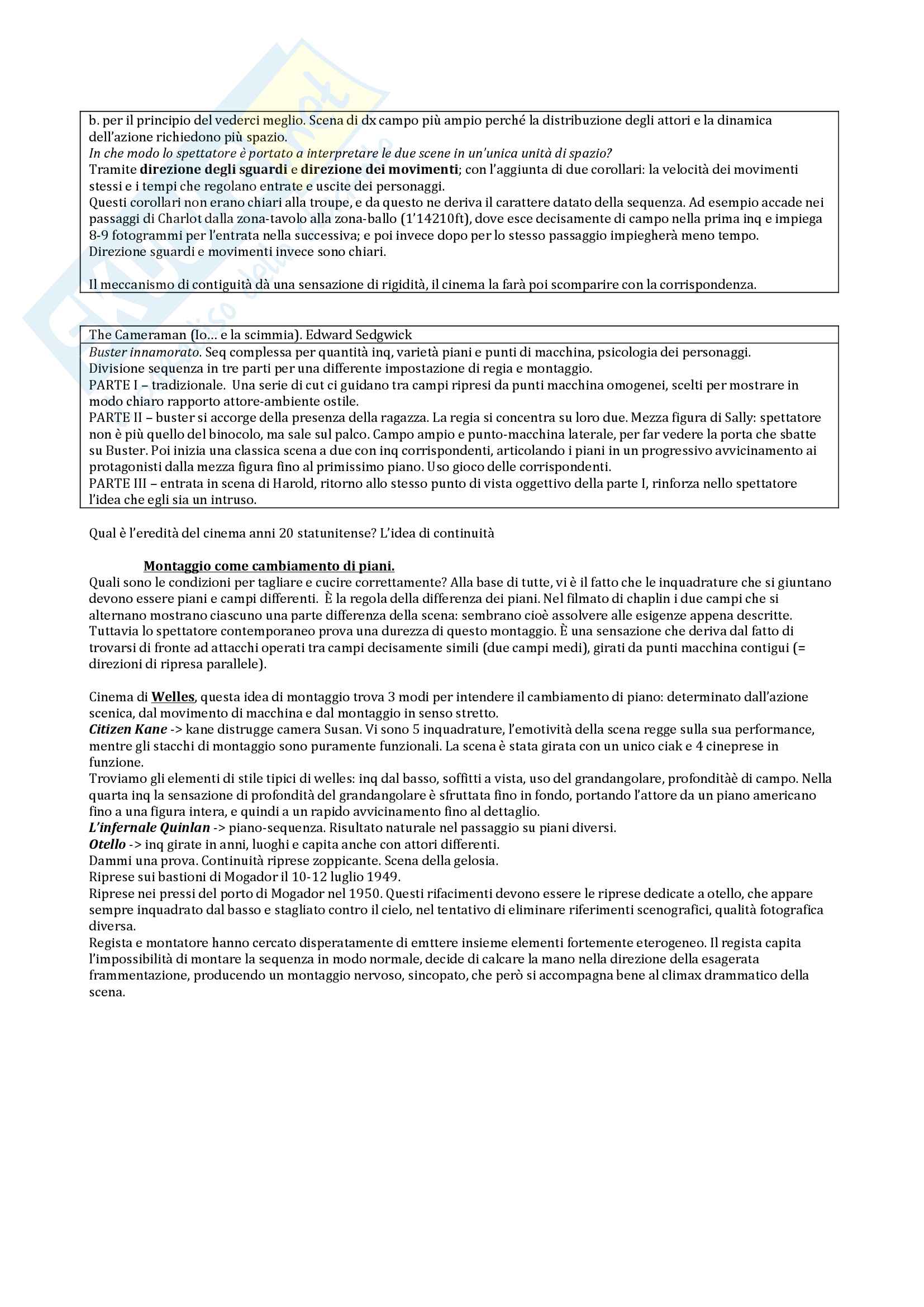 Riassunto esame Teoria e Tecnica del Montaggio Cinematografico, Prof. Rossi. Libri consigliati: D. Cassani, Manuale del montaggio. Tecnica dell'editing nella comunicazione cinematografica e audiovisiva Pag. 2