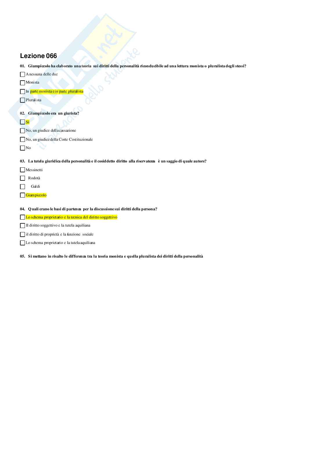 Paniere Diritto civile Pag. 66