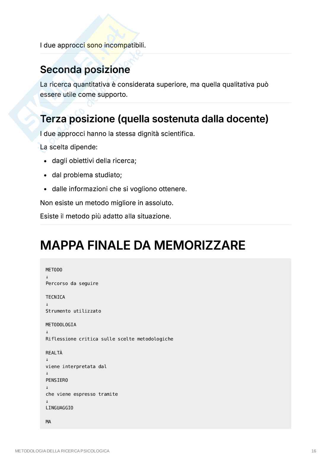 Prima lezione metodologia della ricerca psicologica  Pag. 16
