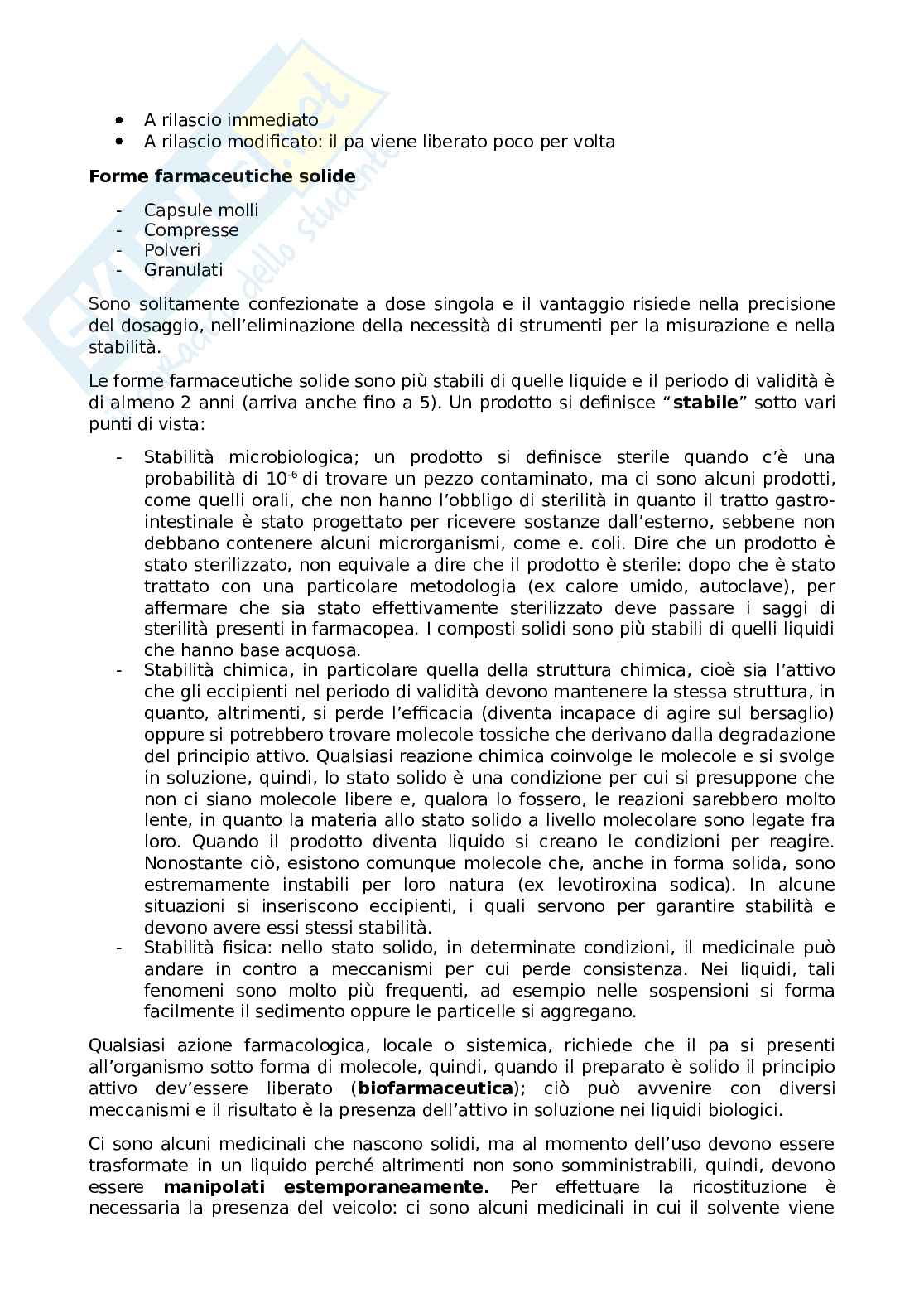 Appunti di Tecnologie farmaceutiche 2 Pag. 2