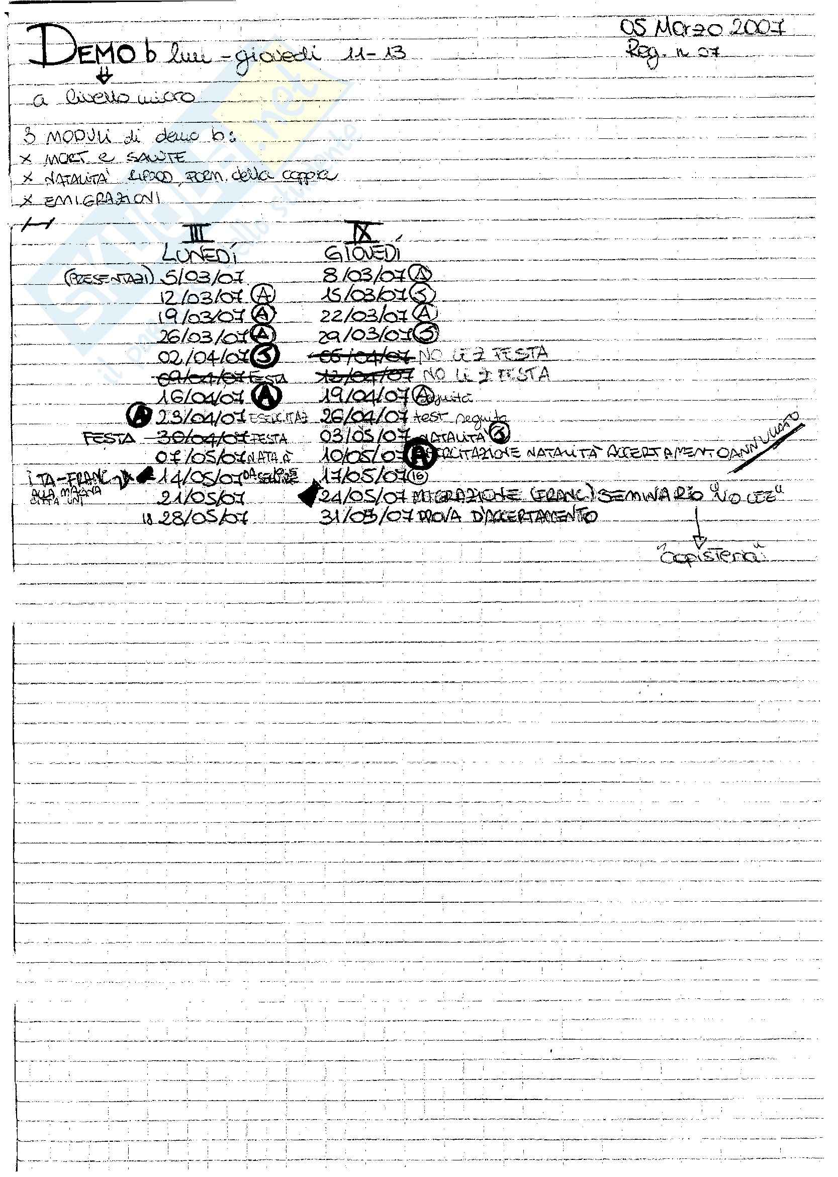 Demografia - Appunti Pag. 1