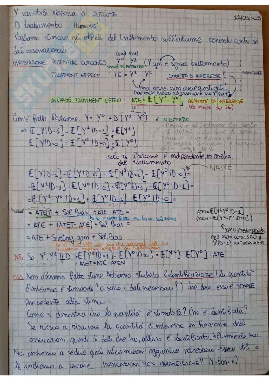 Appunti Metodi di inferenza causale Pag. 1