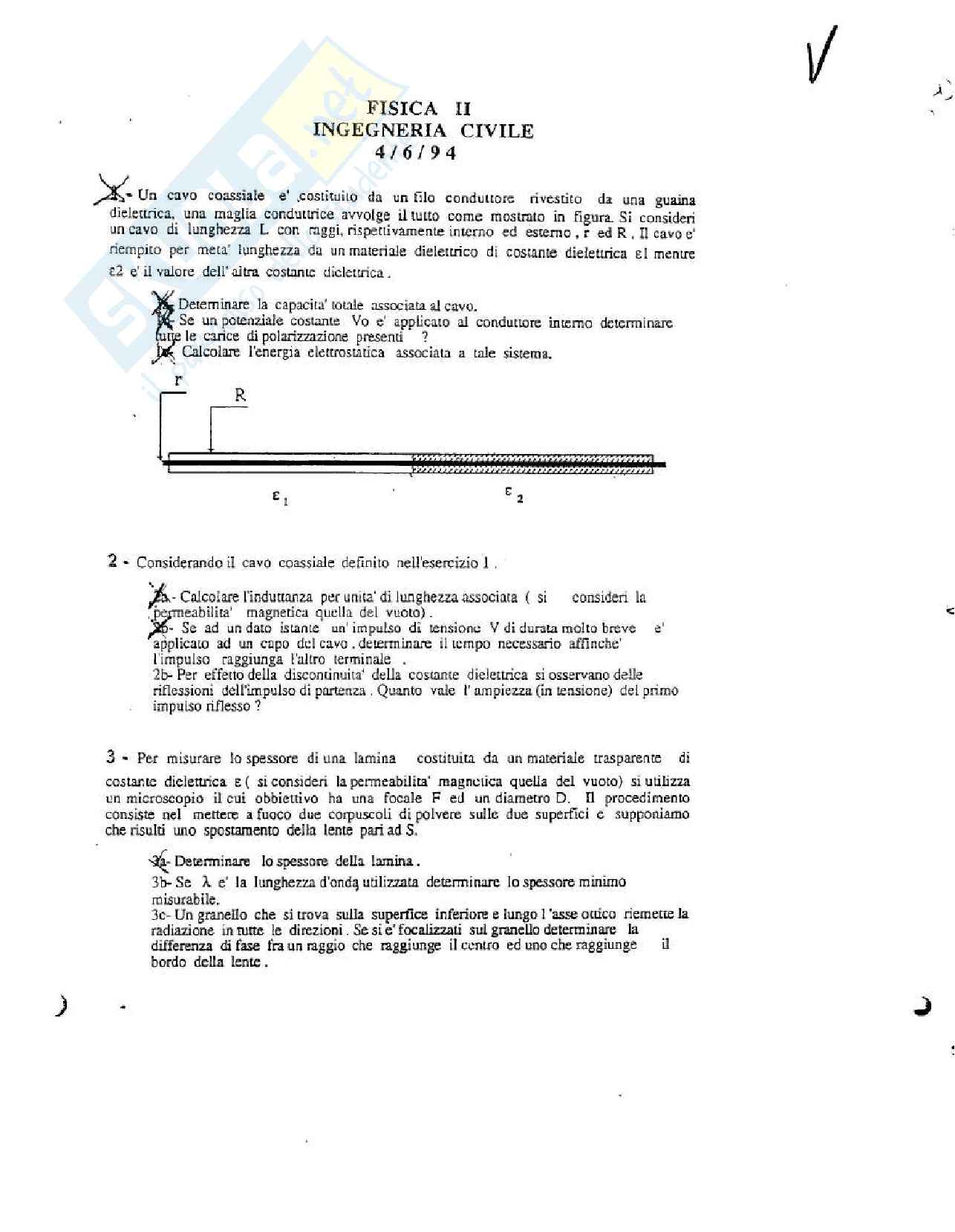 Esami svolti Fisica II (con testo) - prima parte - Prof. Fronzoni Pag. 2