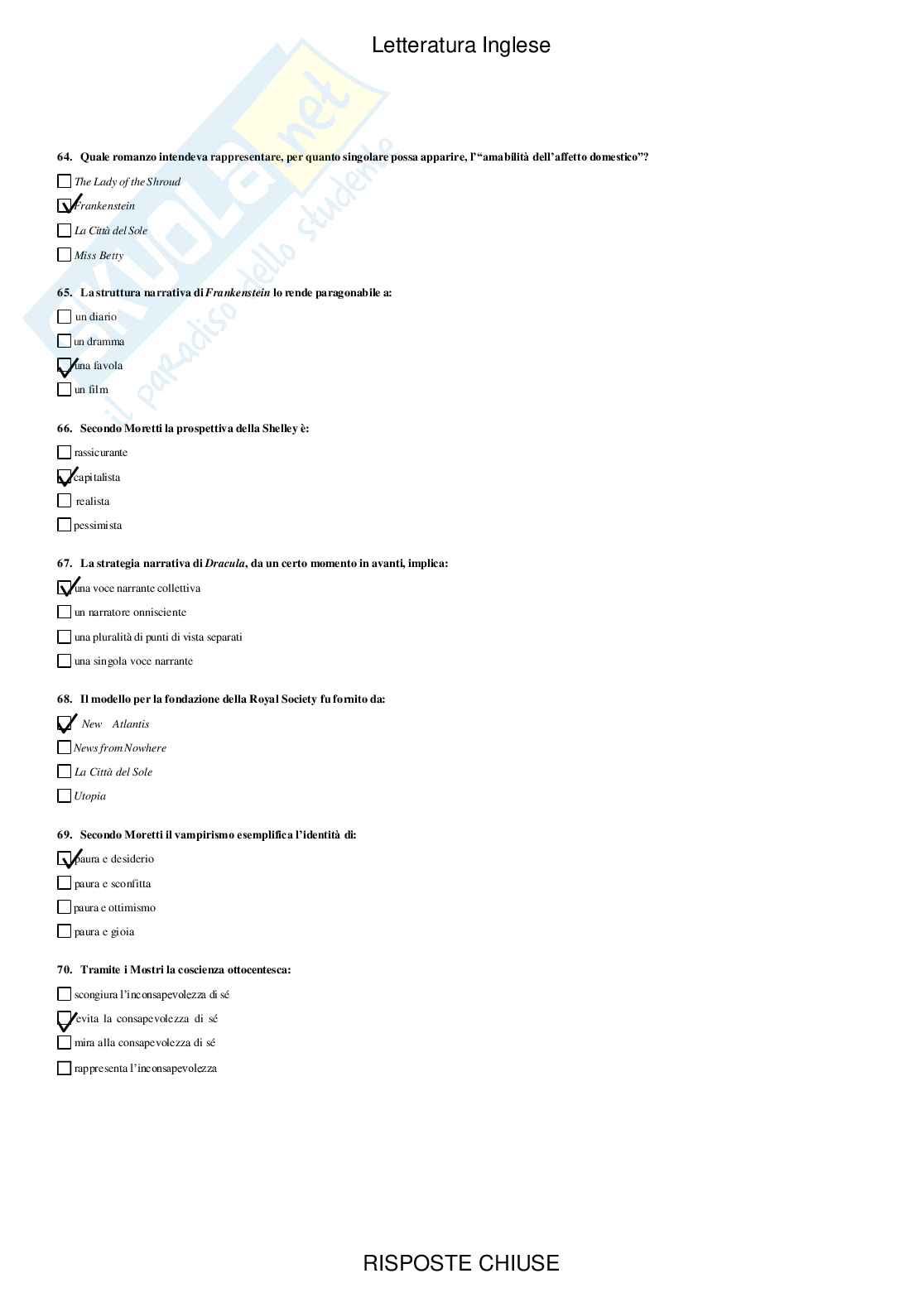 Letteratura inglese 3 - Paniere compilato Pag. 11