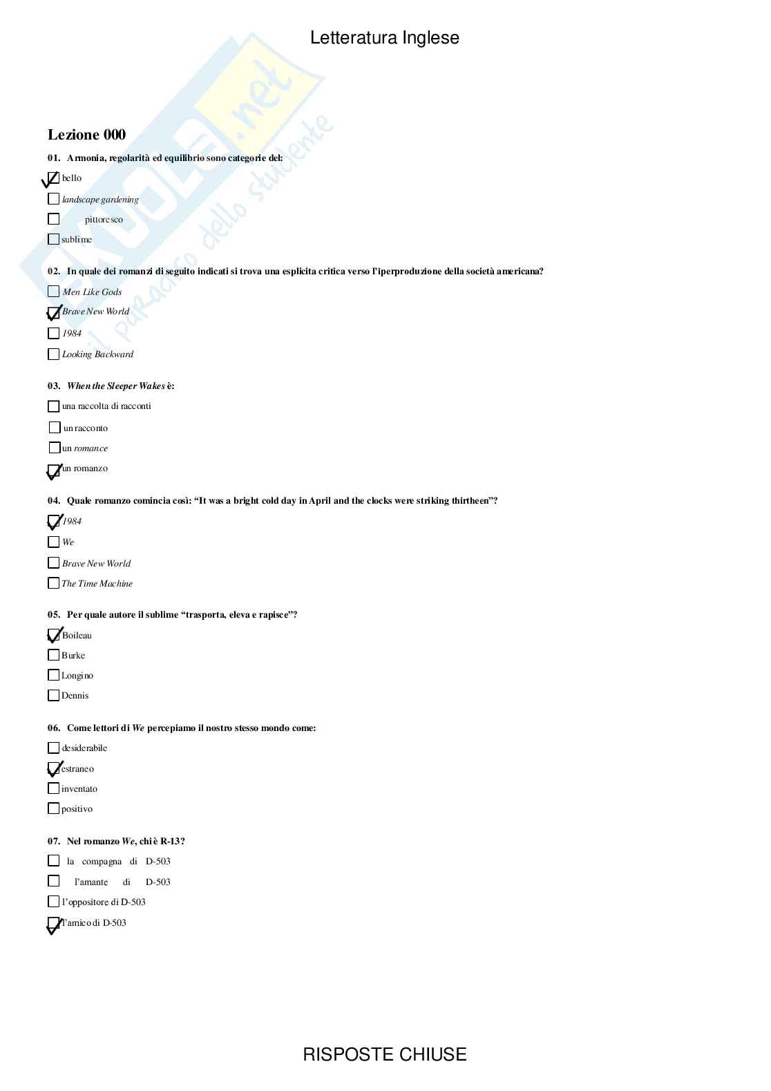 Letteratura inglese 3 - Paniere compilato Pag. 2