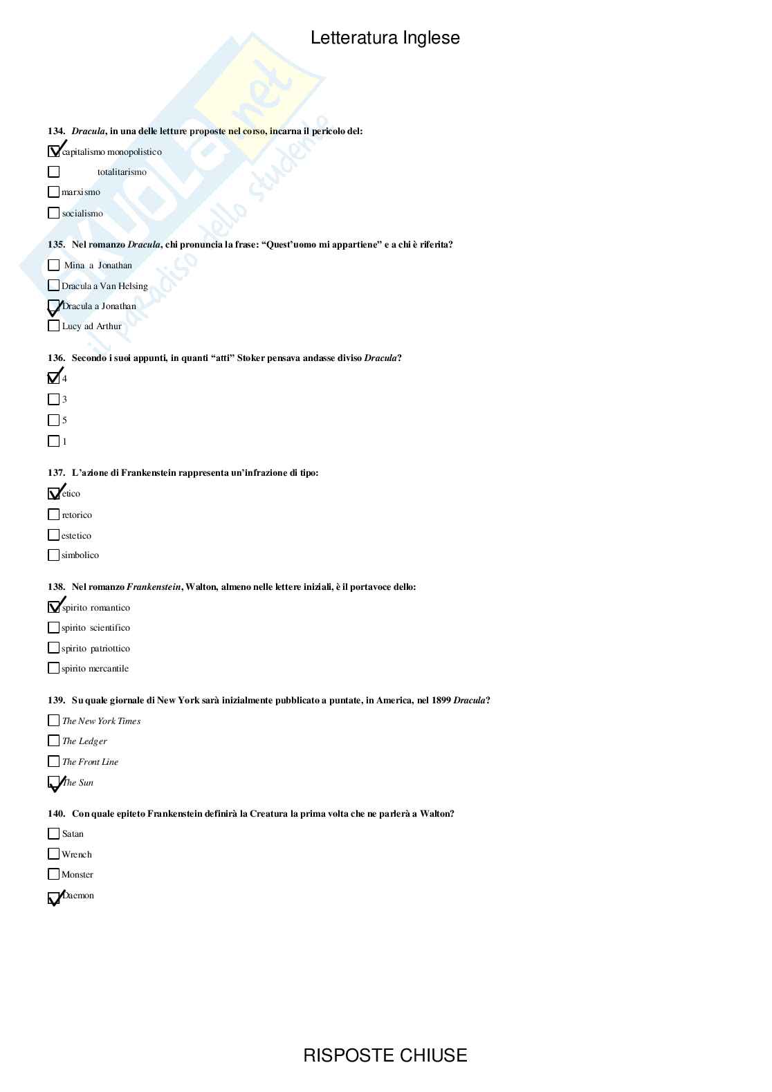 Letteratura inglese 3 - Paniere compilato Pag. 21