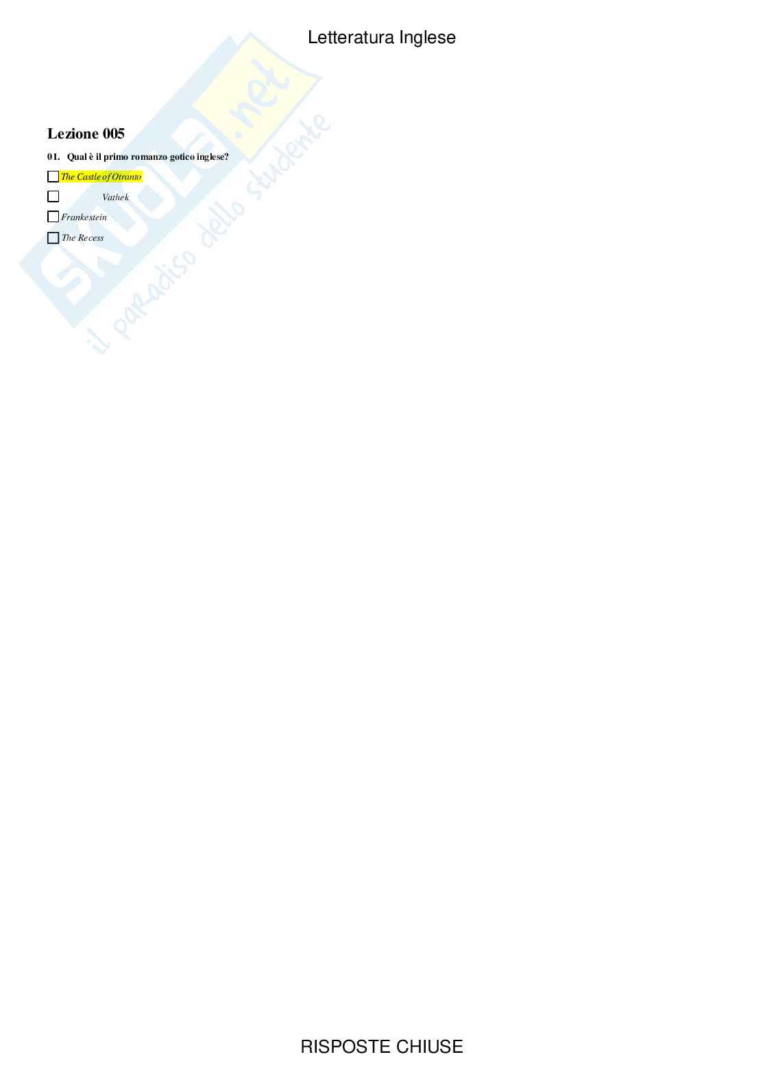 Letteratura inglese 3 - Paniere compilato Pag. 26