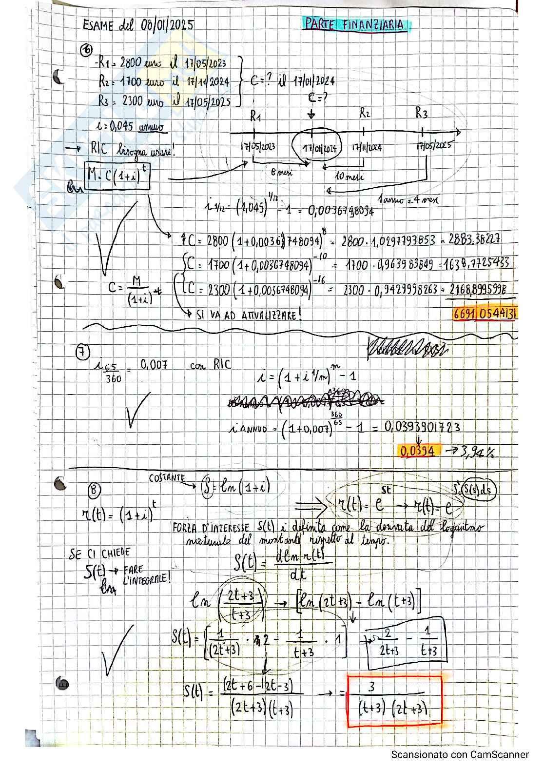 Esami completi Complementi di matematica (Parte finanziaria) Pag. 1