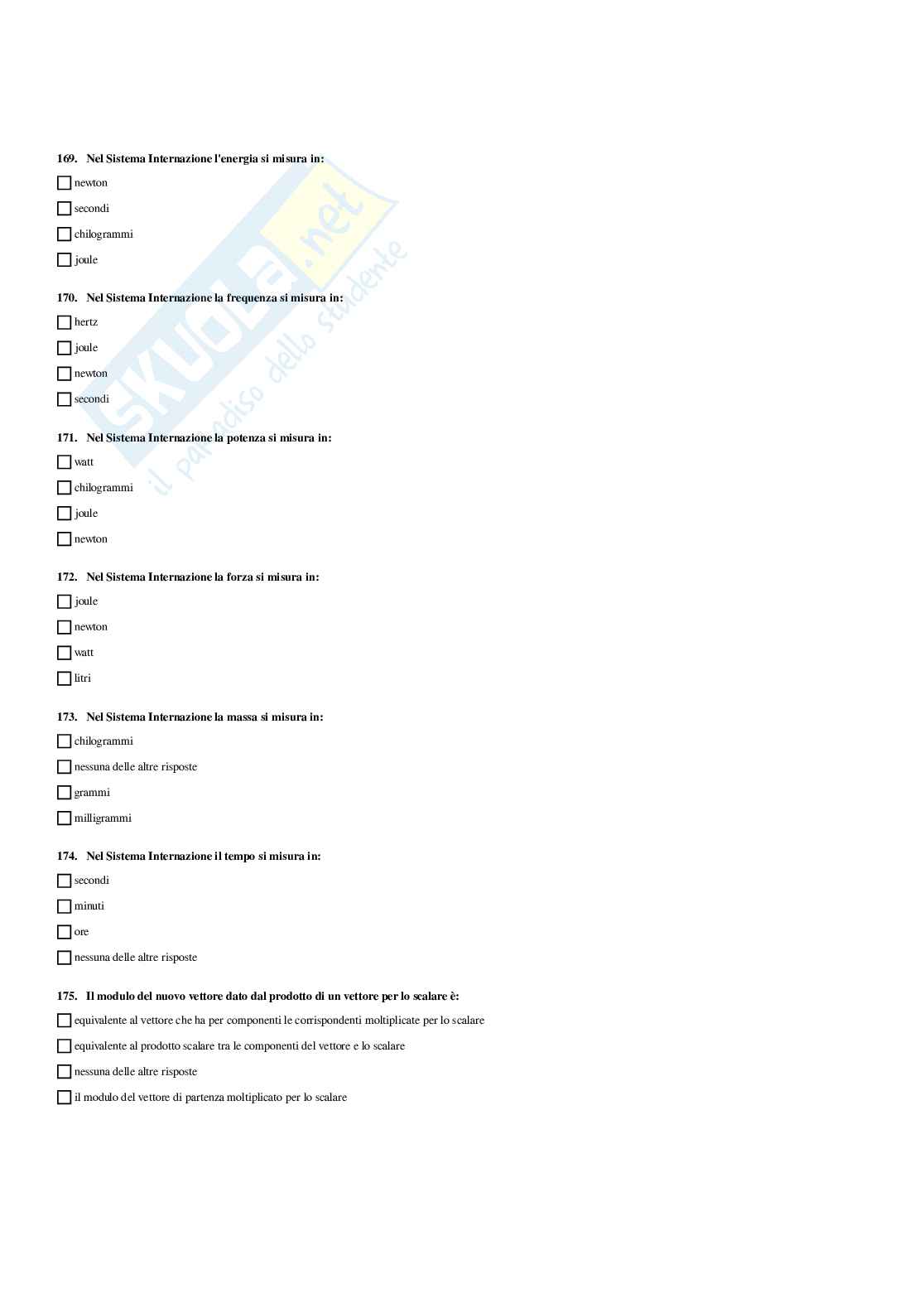 Paniere Fondamenti di biomeccanica del movimento umano - (2026) - Risposte Multiple Corrette Pag. 86