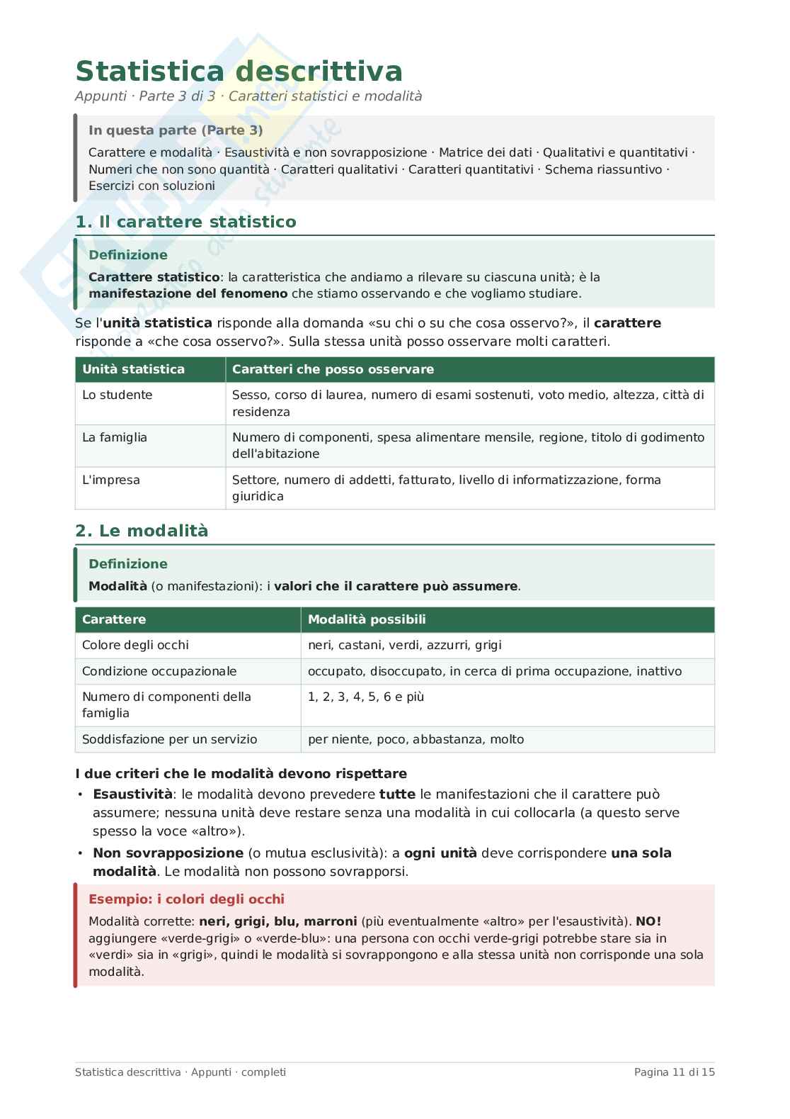 Statistica descrittiva Pag. 11