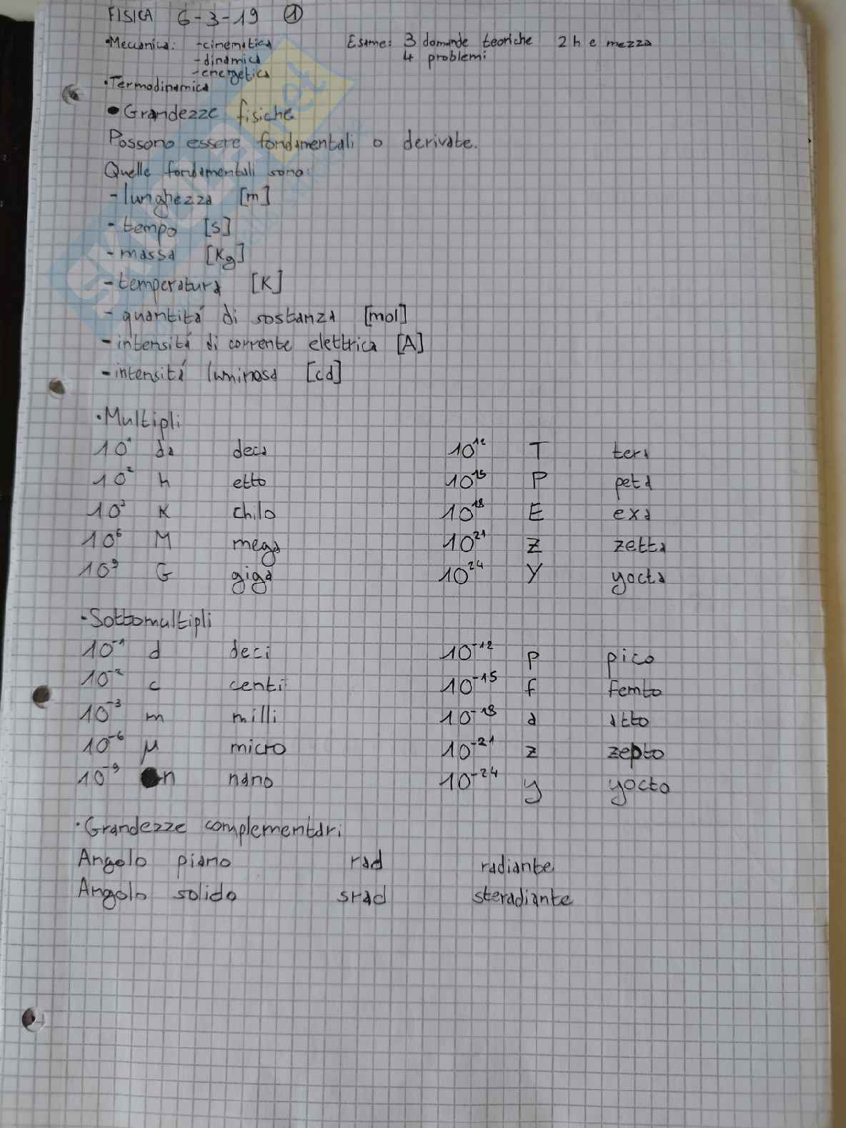 Appunti di Fisica 1 Pag. 1