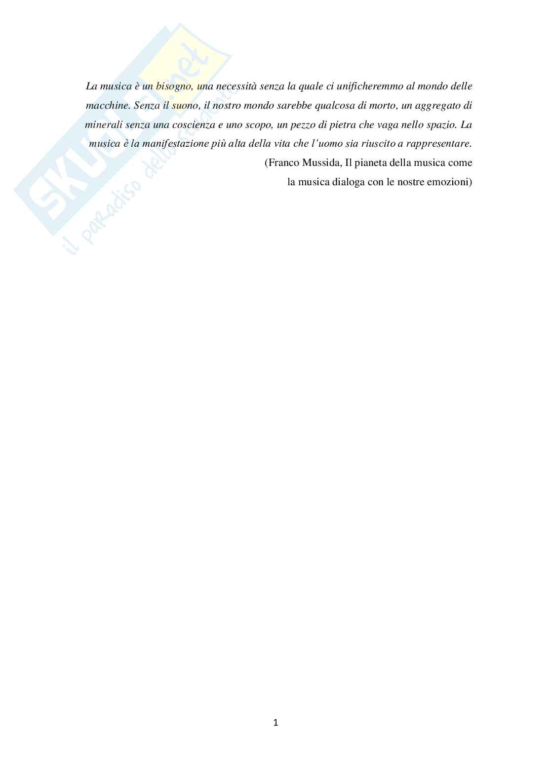 Musica, cervello ed emozioni Pag. 1
