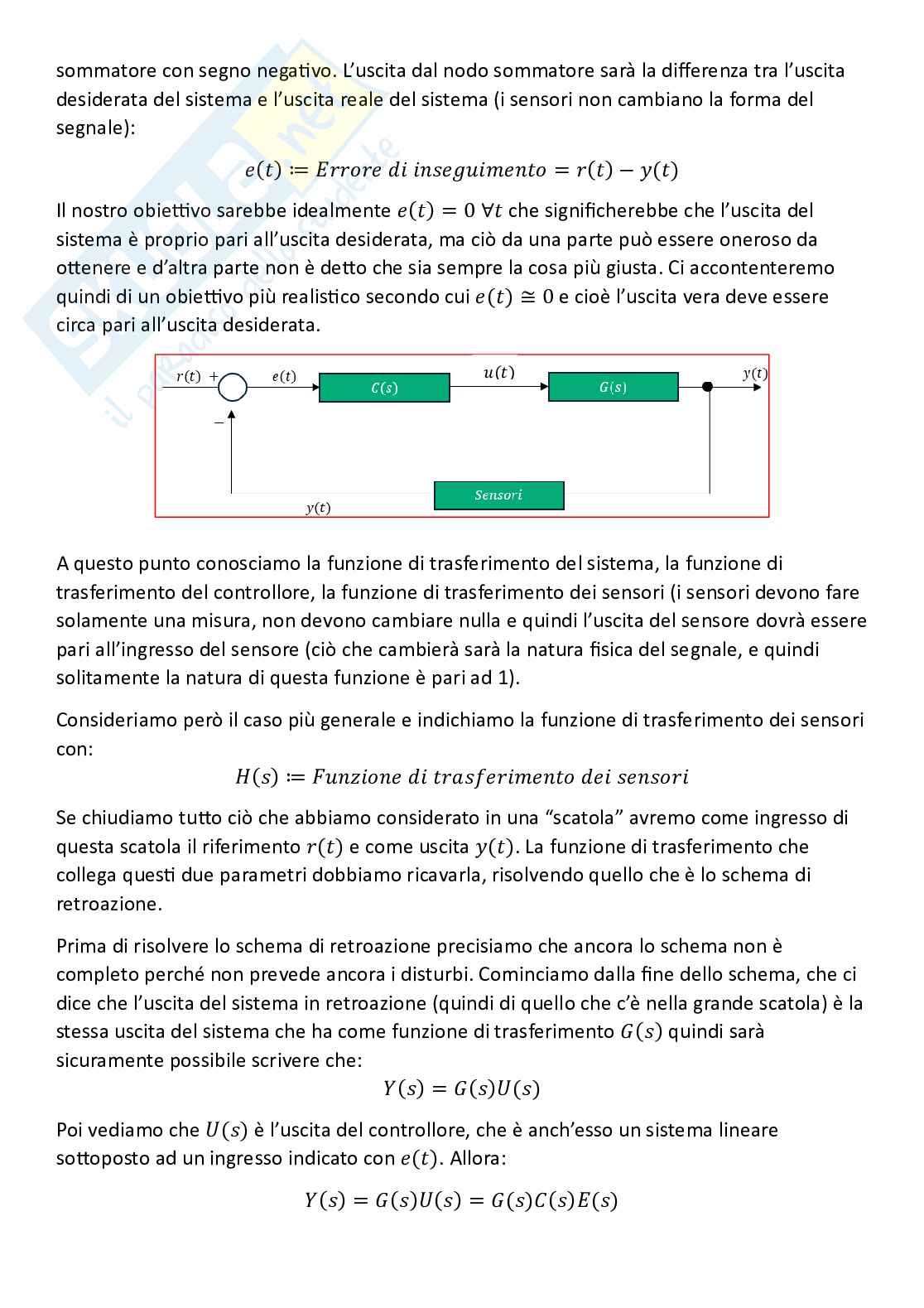 Controlli automatici, parte 6 - Il problema della sintesy (o controllo) Pag. 6