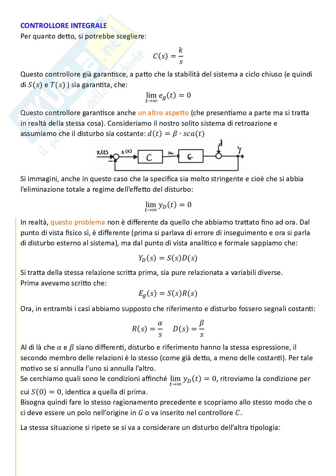 Controlli automatici, parte 6 - Il problema della sintesy (o controllo) Pag. 86