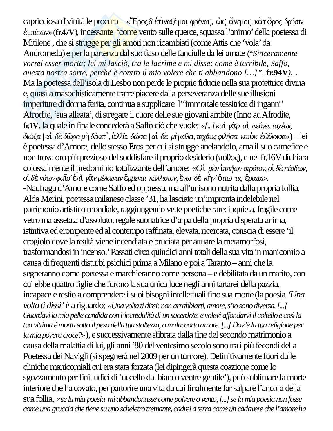 Sofferenza come forza motrice artistico-letteraria, tesina Pag. 11