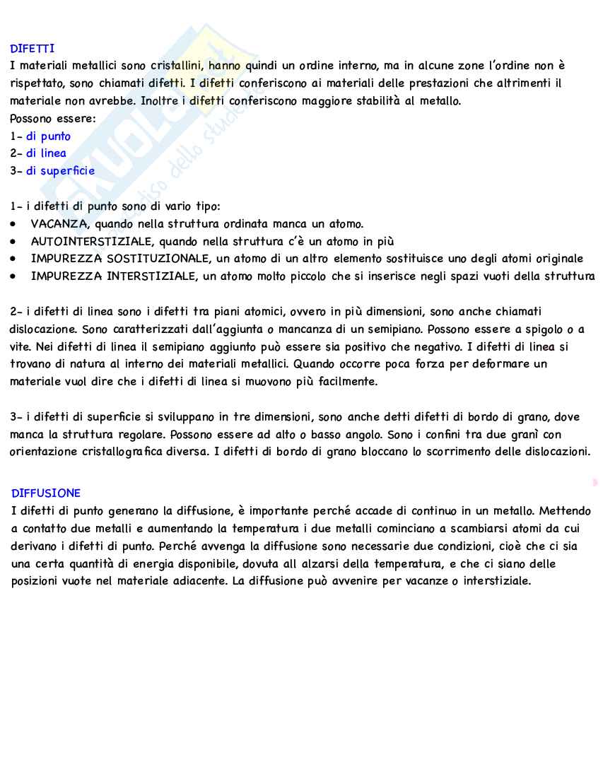 Appunti Tecnologia dei materiali Pag. 1
