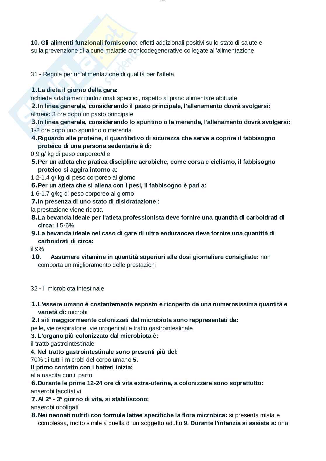 Paniere esame Nutrizione ed endocrinologia, Nutrizione clinica e Dietetica applicata allo sport  Pag. 16