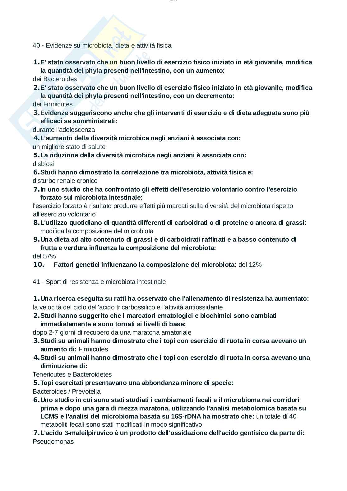 Paniere esame Nutrizione ed endocrinologia, Nutrizione clinica e Dietetica applicata allo sport  Pag. 21