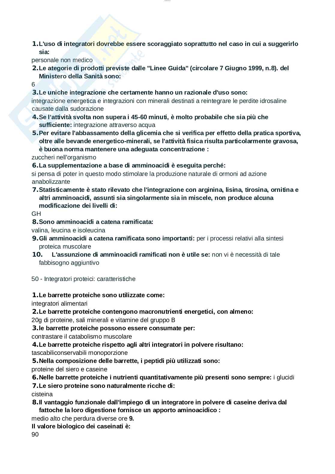Paniere esame Nutrizione ed endocrinologia, Nutrizione clinica e Dietetica applicata allo sport  Pag. 26