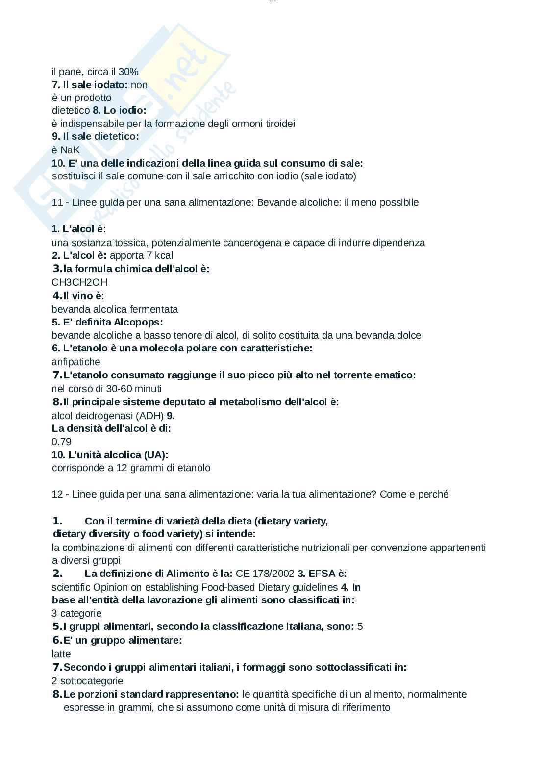 Paniere esame Nutrizione ed endocrinologia, Nutrizione clinica e Dietetica applicata allo sport  Pag. 6