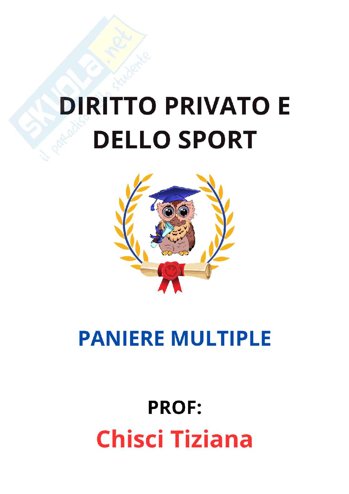 Paniere Diritto privato e dello sport (2026) - Risposte multiple corrette Pag. 1