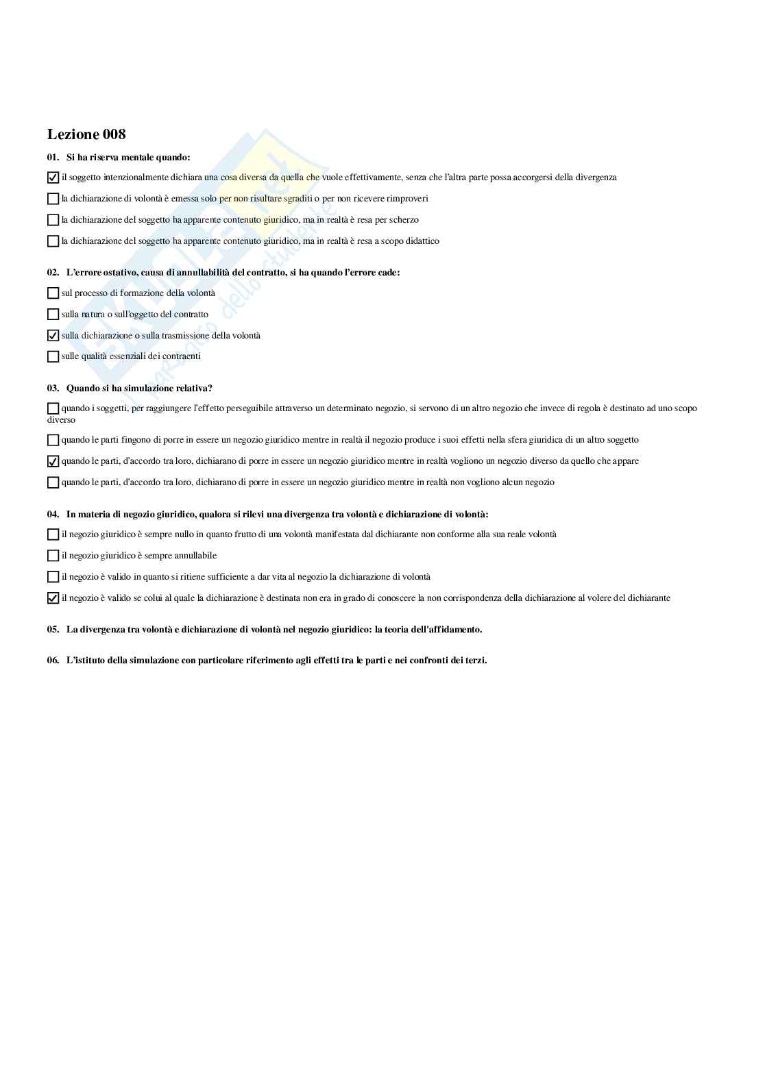 Paniere Diritto privato e dello sport (2026) - Risposte multiple corrette Pag. 11