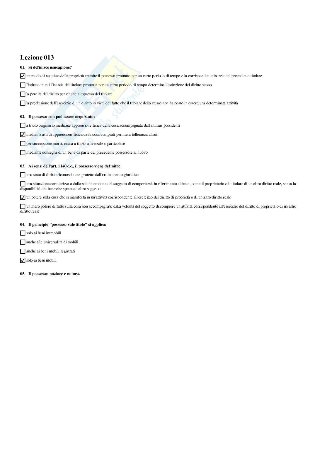 Paniere Diritto privato e dello sport (2026) - Risposte multiple corrette Pag. 16