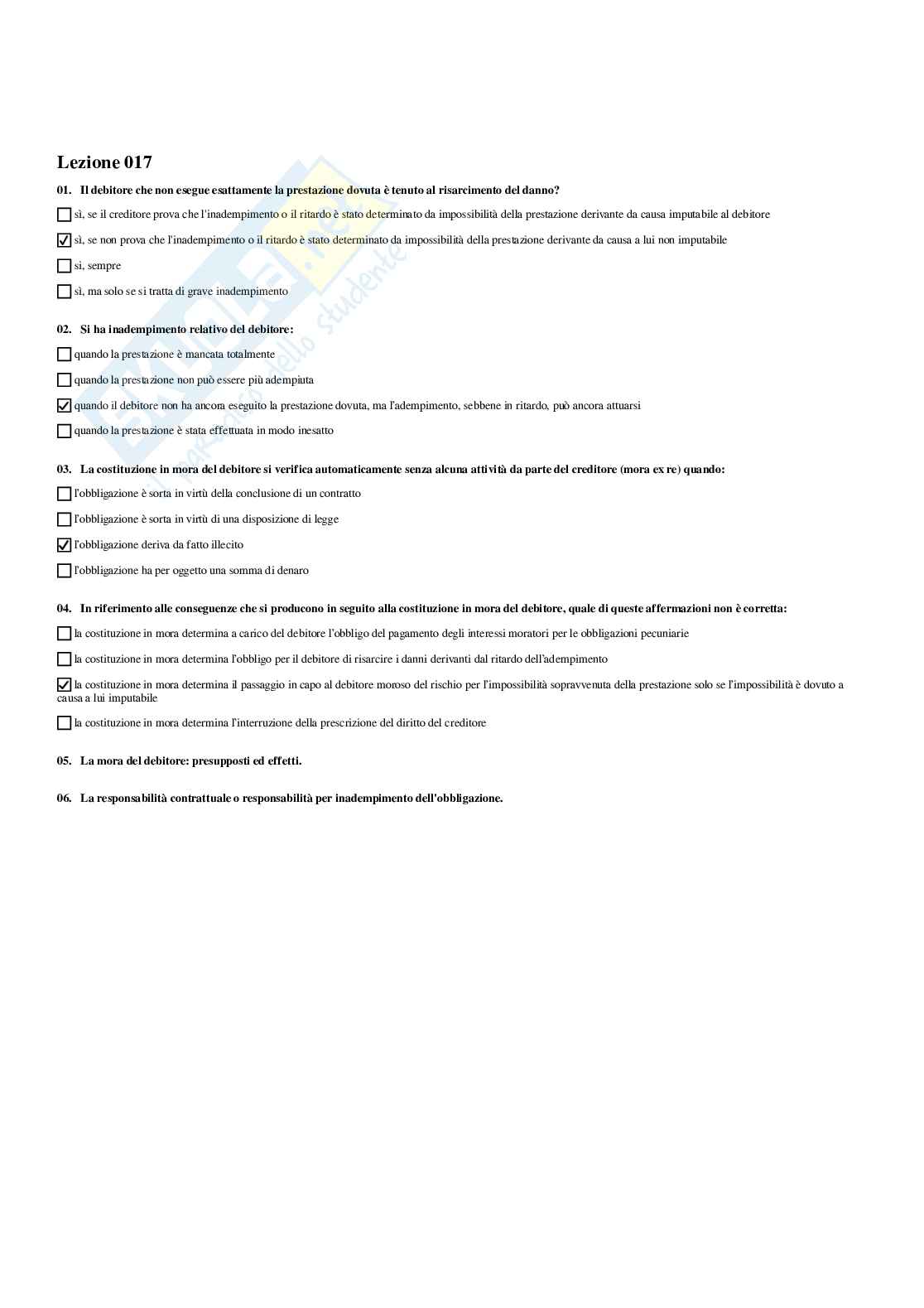 Paniere Diritto privato e dello sport (2026) - Risposte multiple corrette Pag. 21