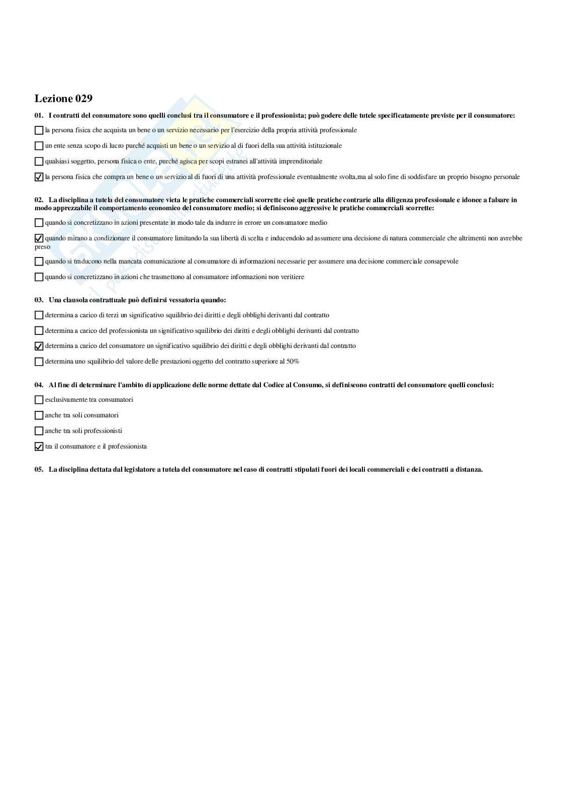 Paniere Diritto privato e dello sport (2026) - Risposte multiple corrette Pag. 36