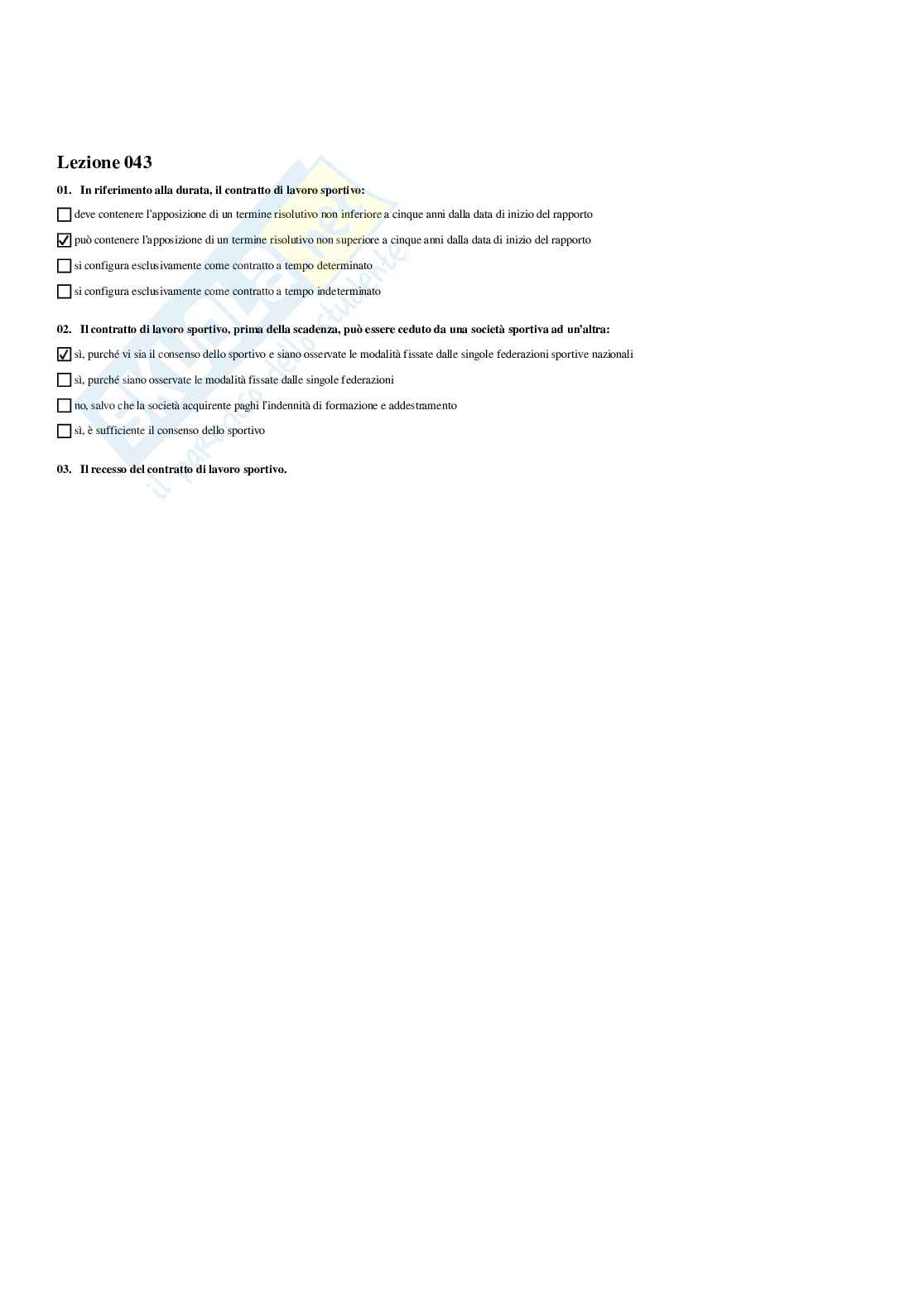 Paniere Diritto privato e dello sport (2026) - Risposte multiple corrette Pag. 51