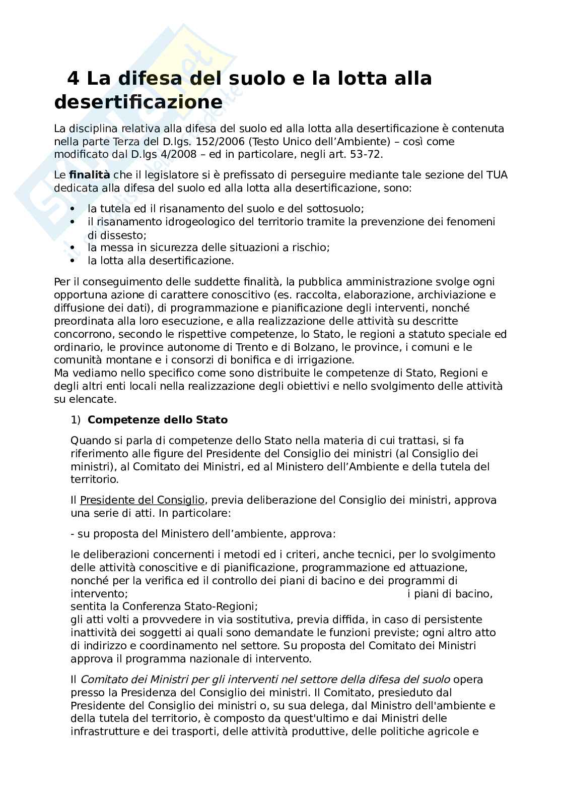 Difesa del suolo e la lotta alla desertificazione Pag. 1