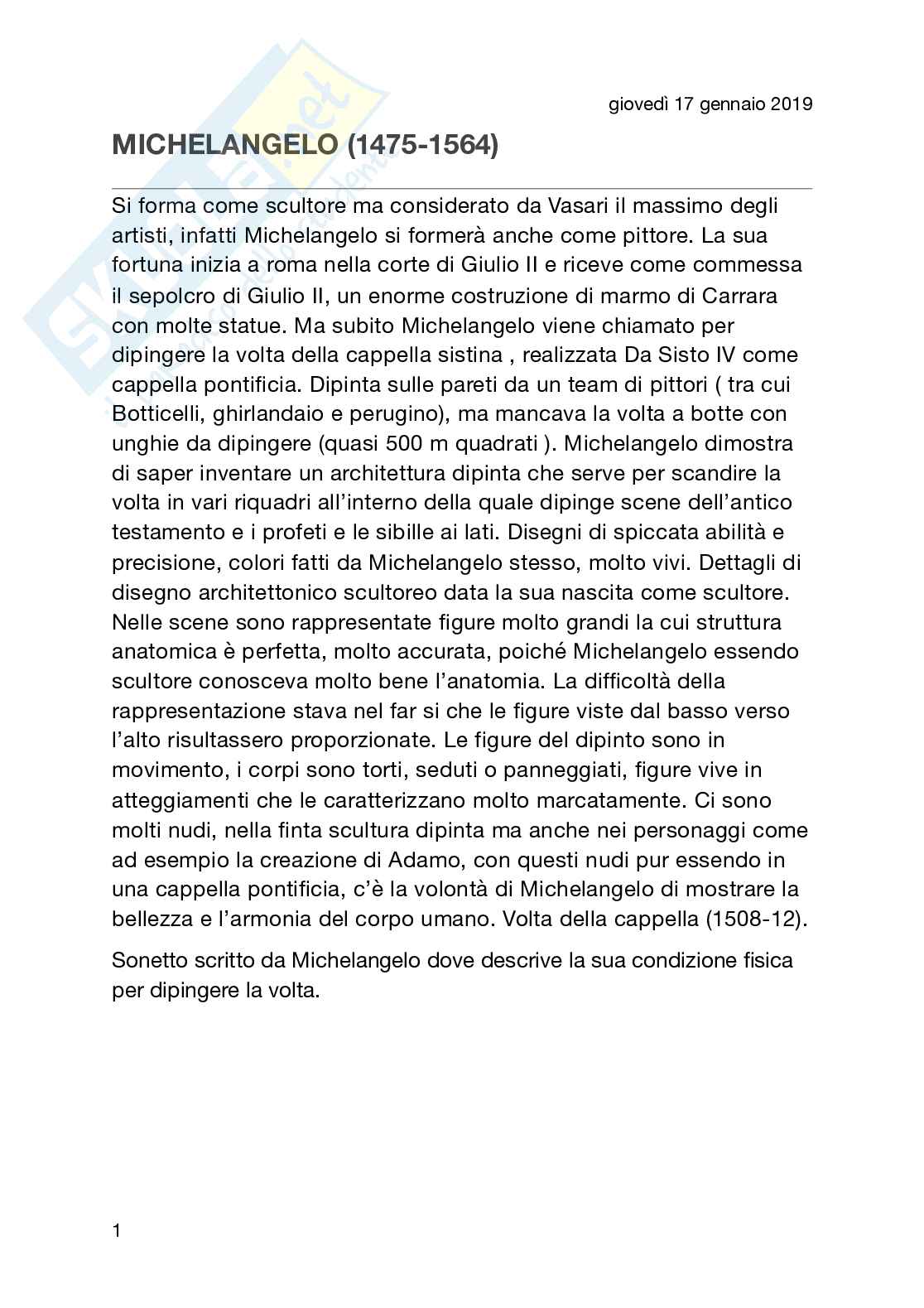 Michelangelo (1475-1564) Pag. 1
