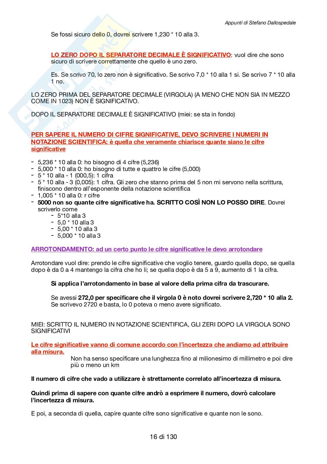 Appunti di Metrologia e dispositivi per la misura e il monitoraggio SD Pag. 16