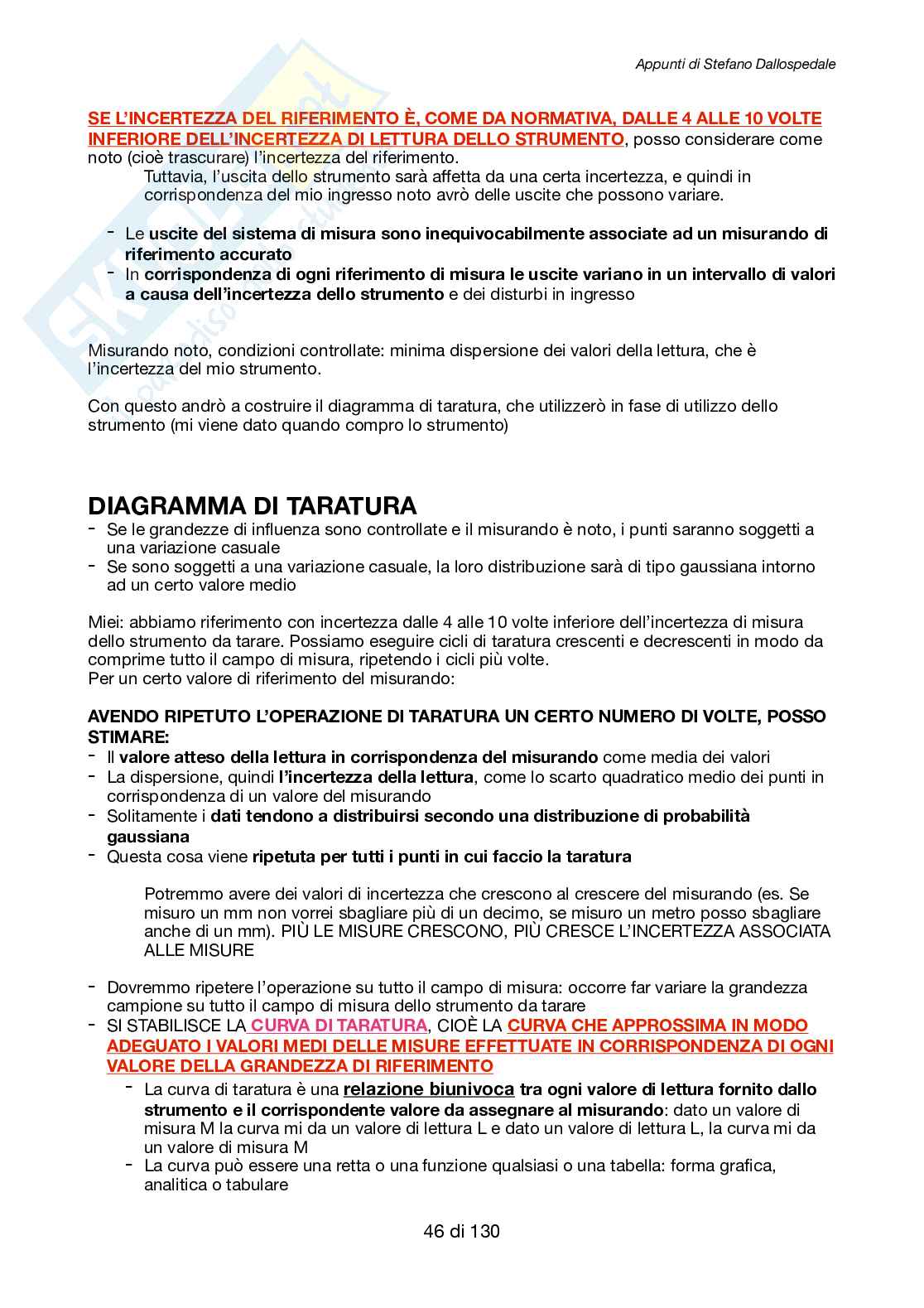 Appunti di Metrologia e dispositivi per la misura e il monitoraggio SD Pag. 46
