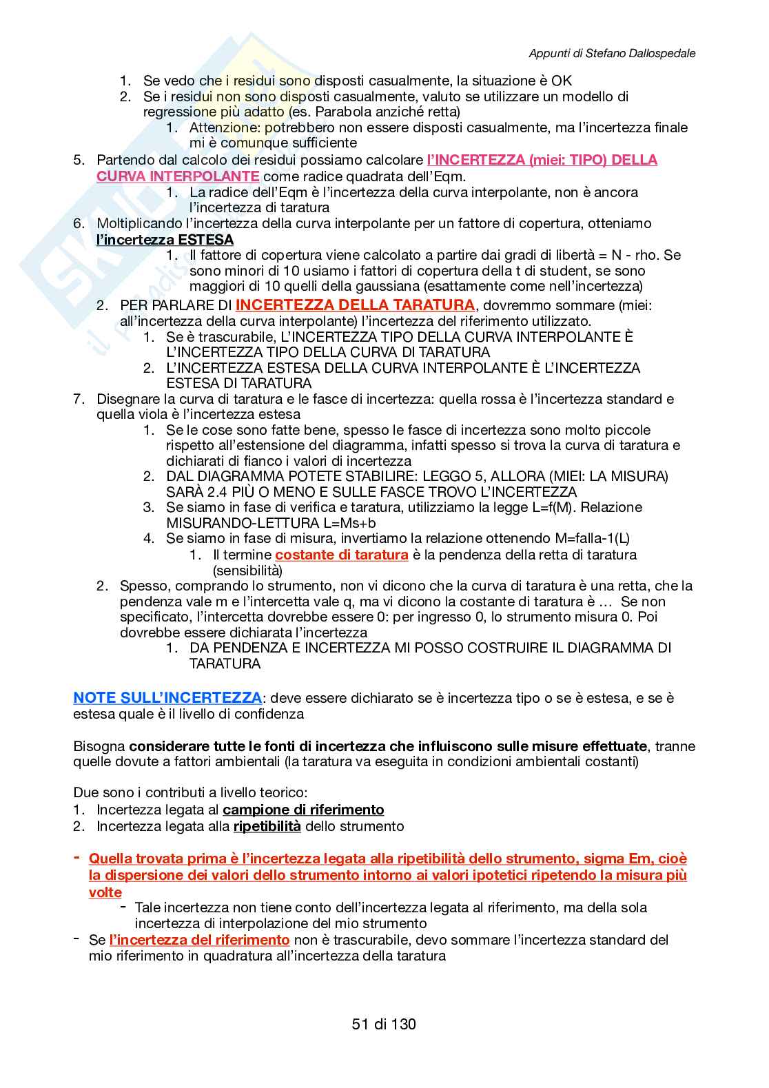 Appunti di Metrologia e dispositivi per la misura e il monitoraggio SD Pag. 51