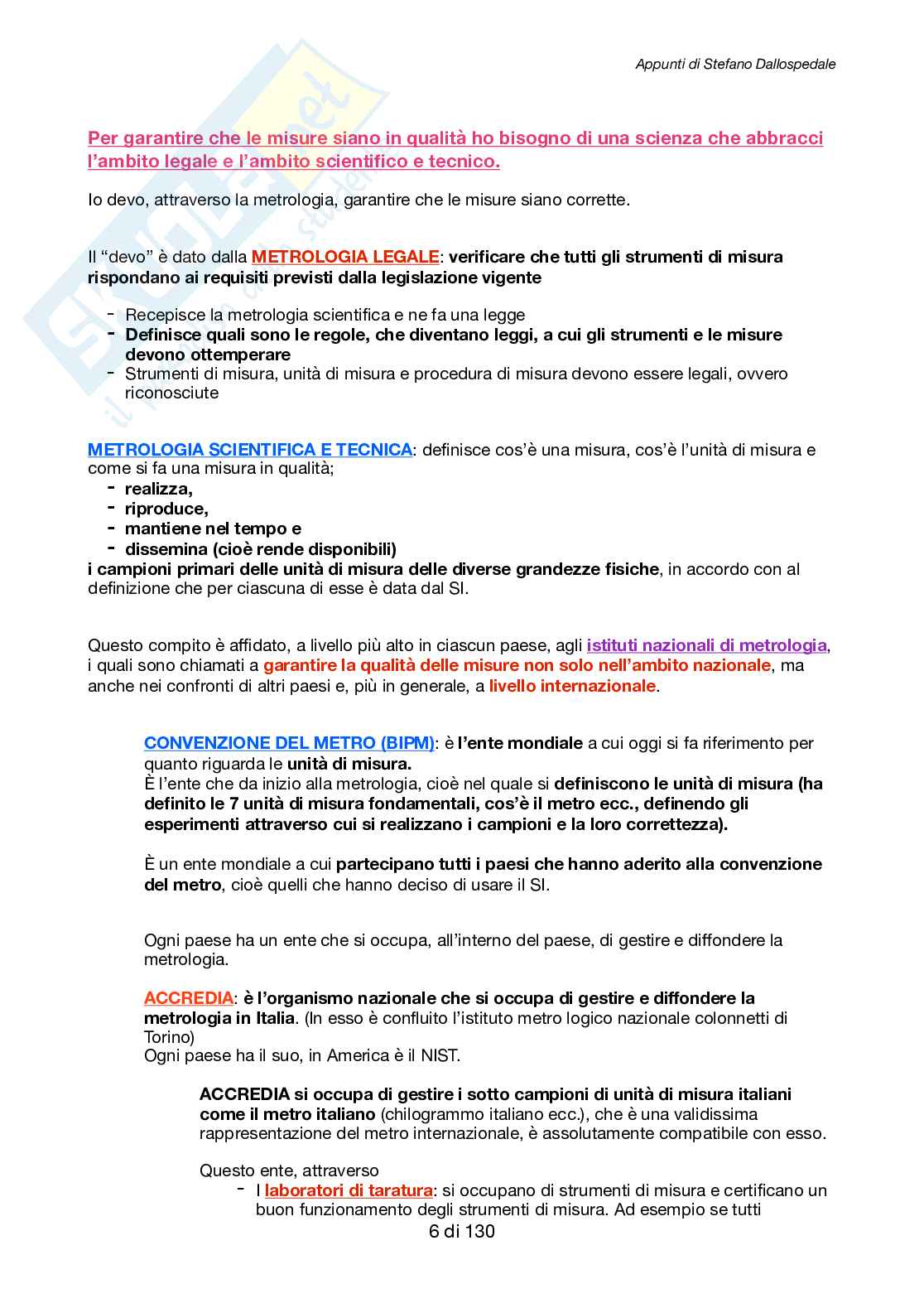 Appunti di Metrologia e dispositivi per la misura e il monitoraggio SD Pag. 6
