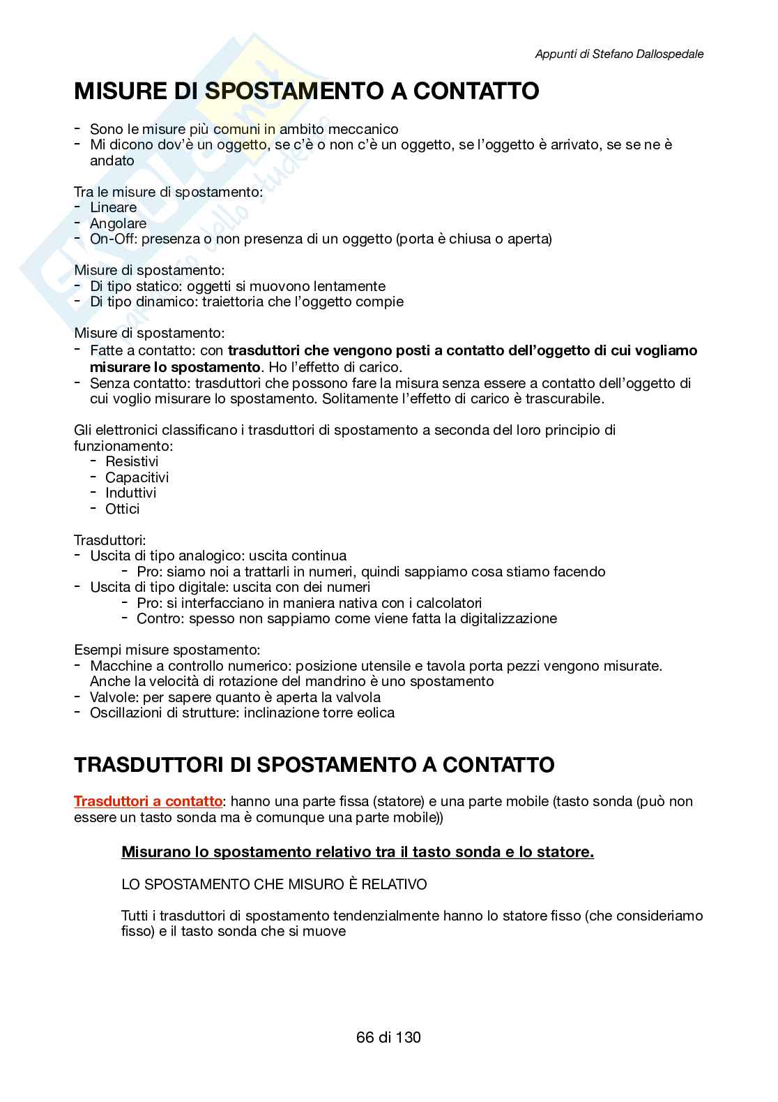 Appunti di Metrologia e dispositivi per la misura e il monitoraggio SD Pag. 66