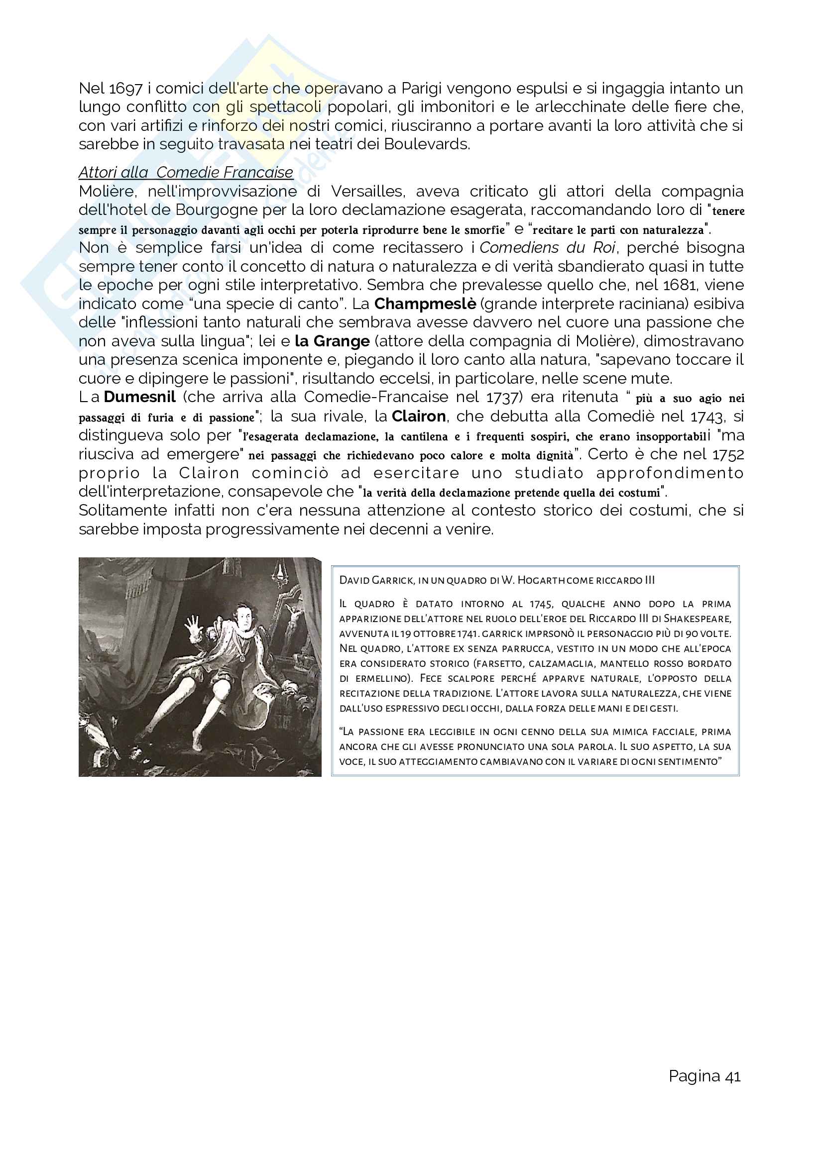Riassunto esame Storia del teatro e dello spettacolo, prof De Marinis, libro consigliato Storia del Teatro e dello spettacolo, Alonge, Perelli Pag. 41