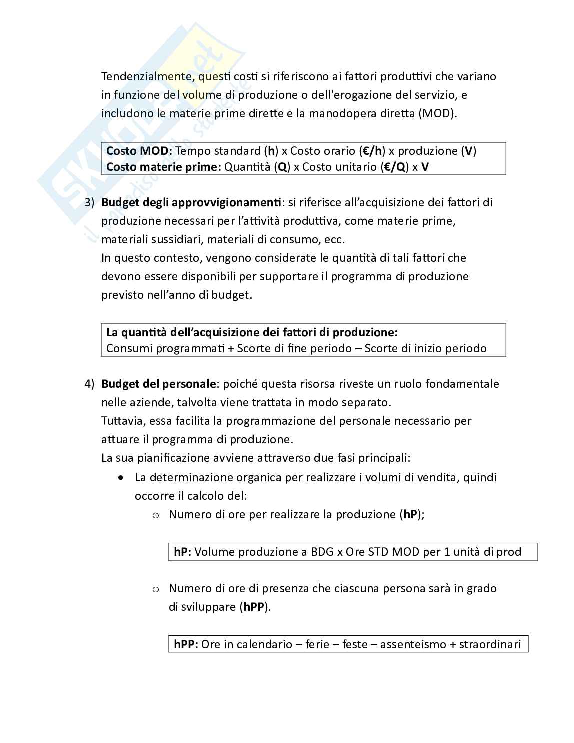 Programmazione e controllo delle imprese turistiche - Teoria, parte 3 - Il budget Pag. 11