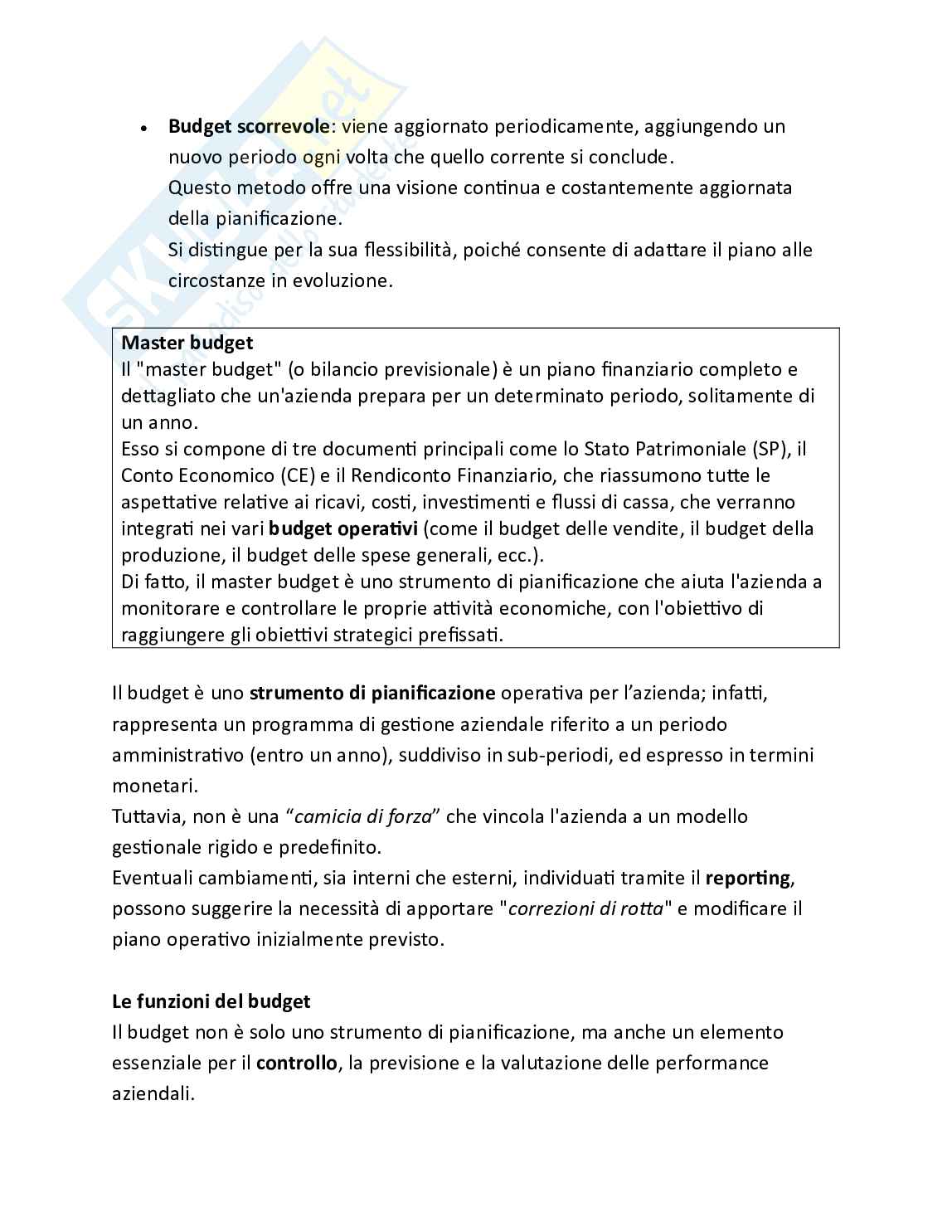Programmazione e controllo delle imprese turistiche - Teoria, parte 3 - Il budget Pag. 2