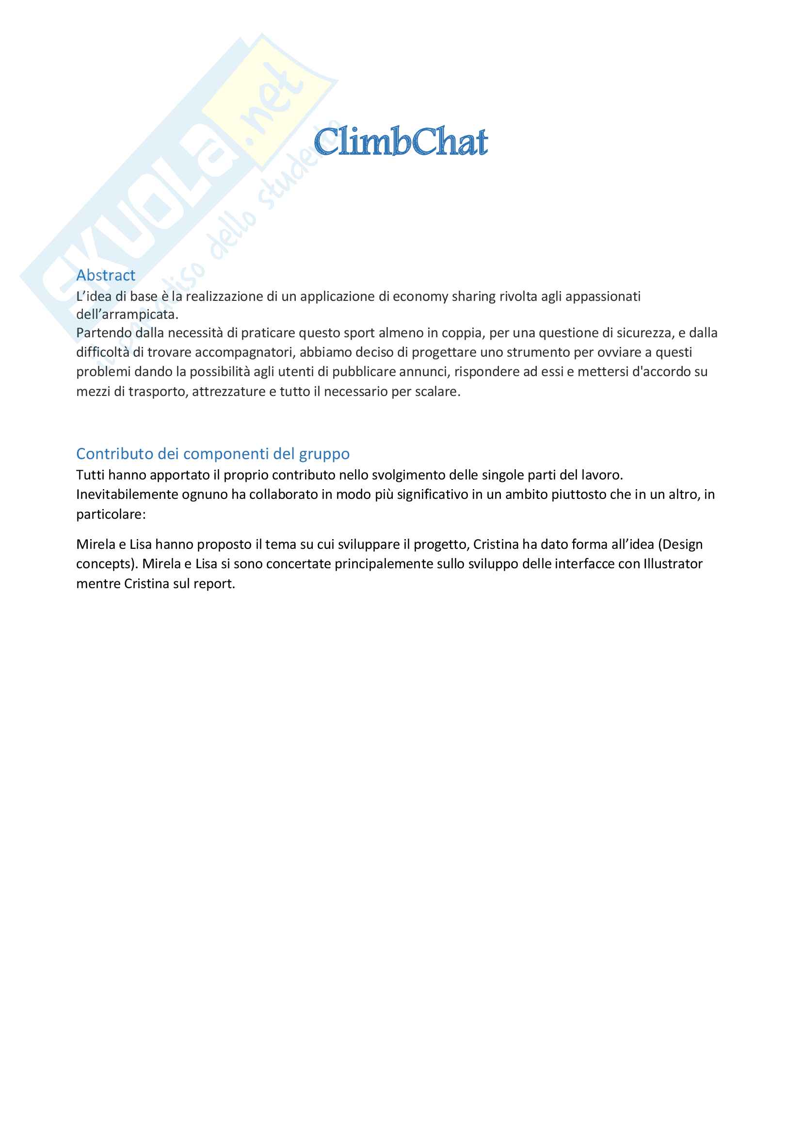 Progettazione di interfacce grafiche, Report Pag. 1